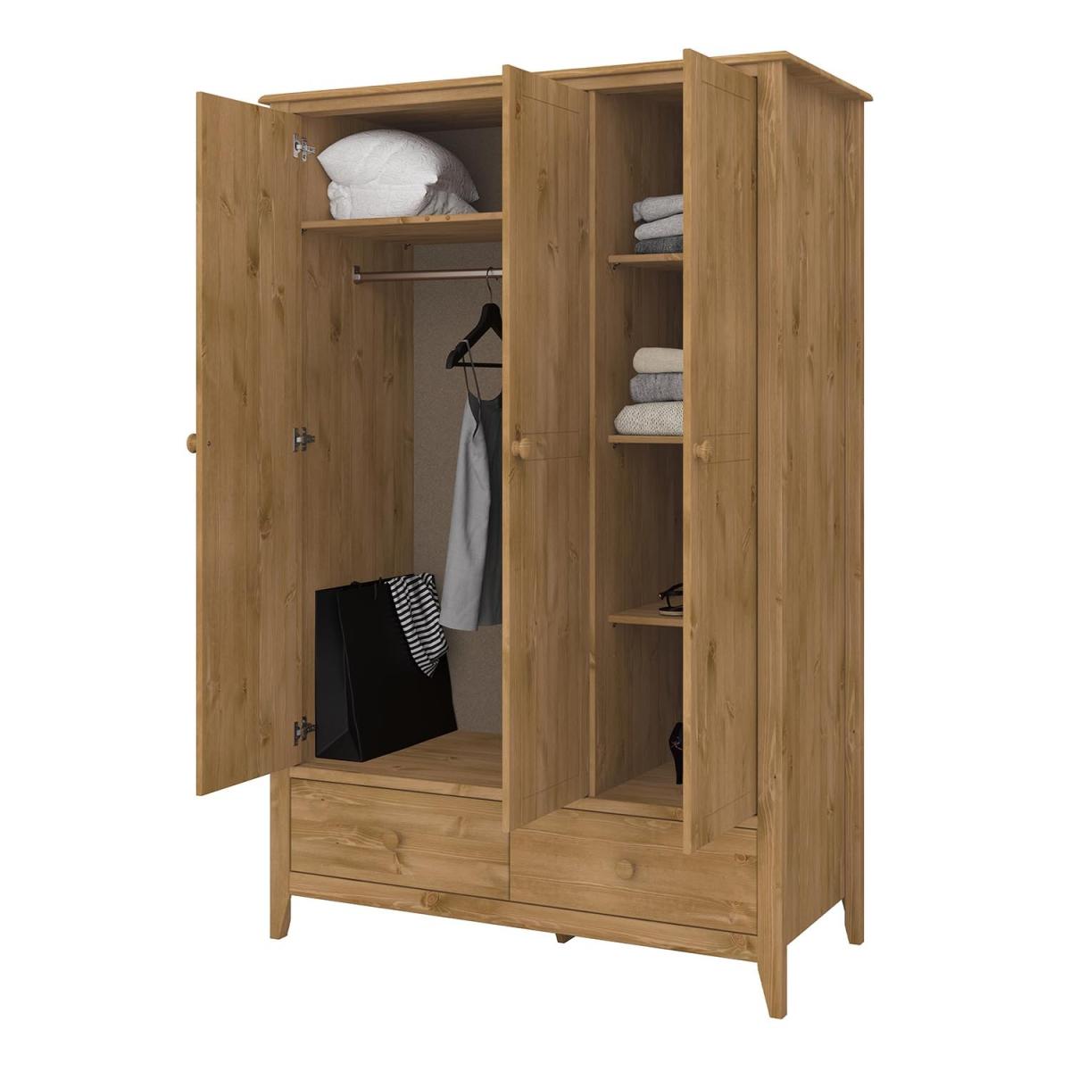 Heston 3-Door Wardrobe - Pine – image 7