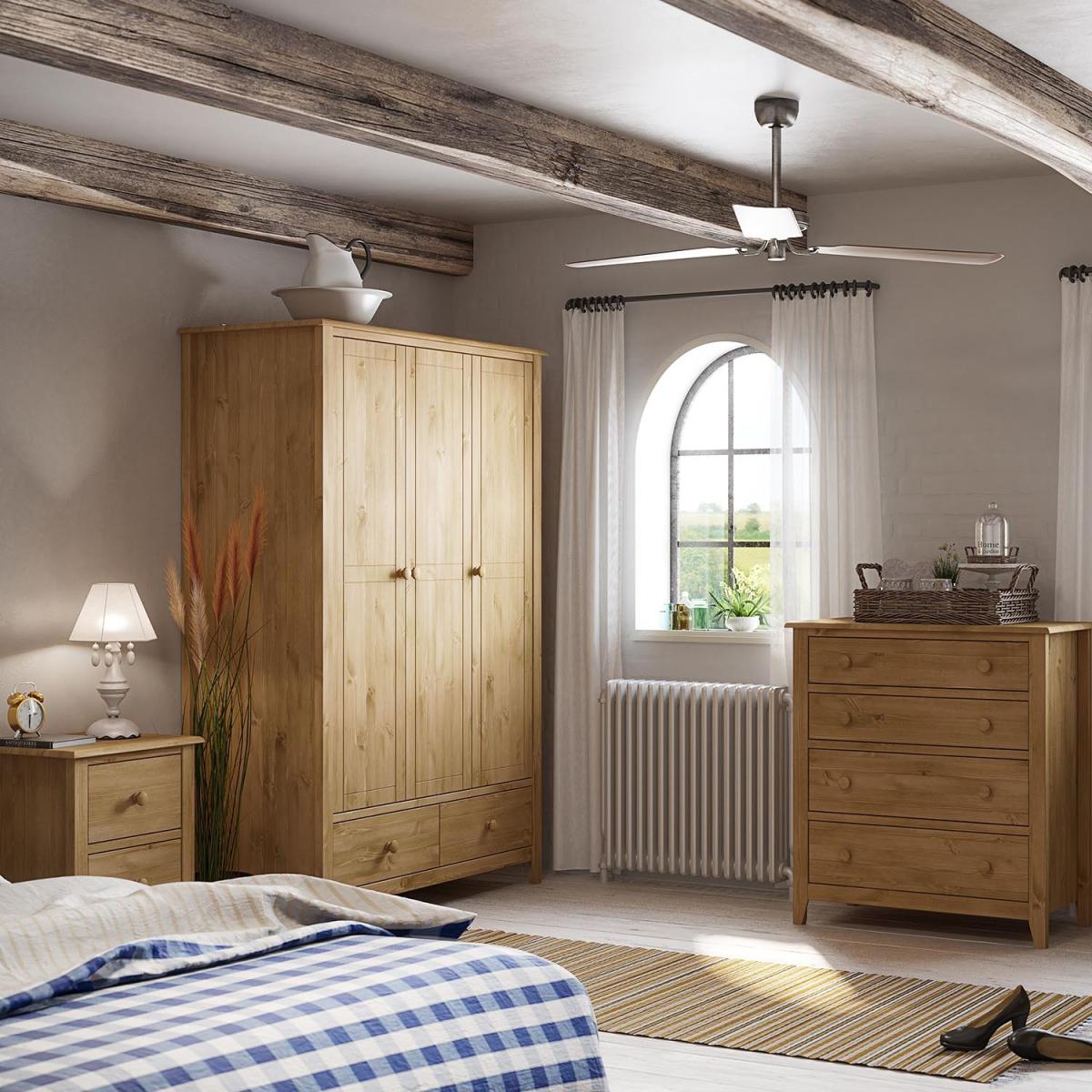 Heston 3-Door Wardrobe - Pine – image 8
