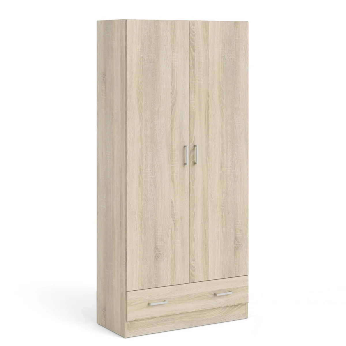 Space Wardrobe with 2 Doors + 1 Drawer - Oak – image 3