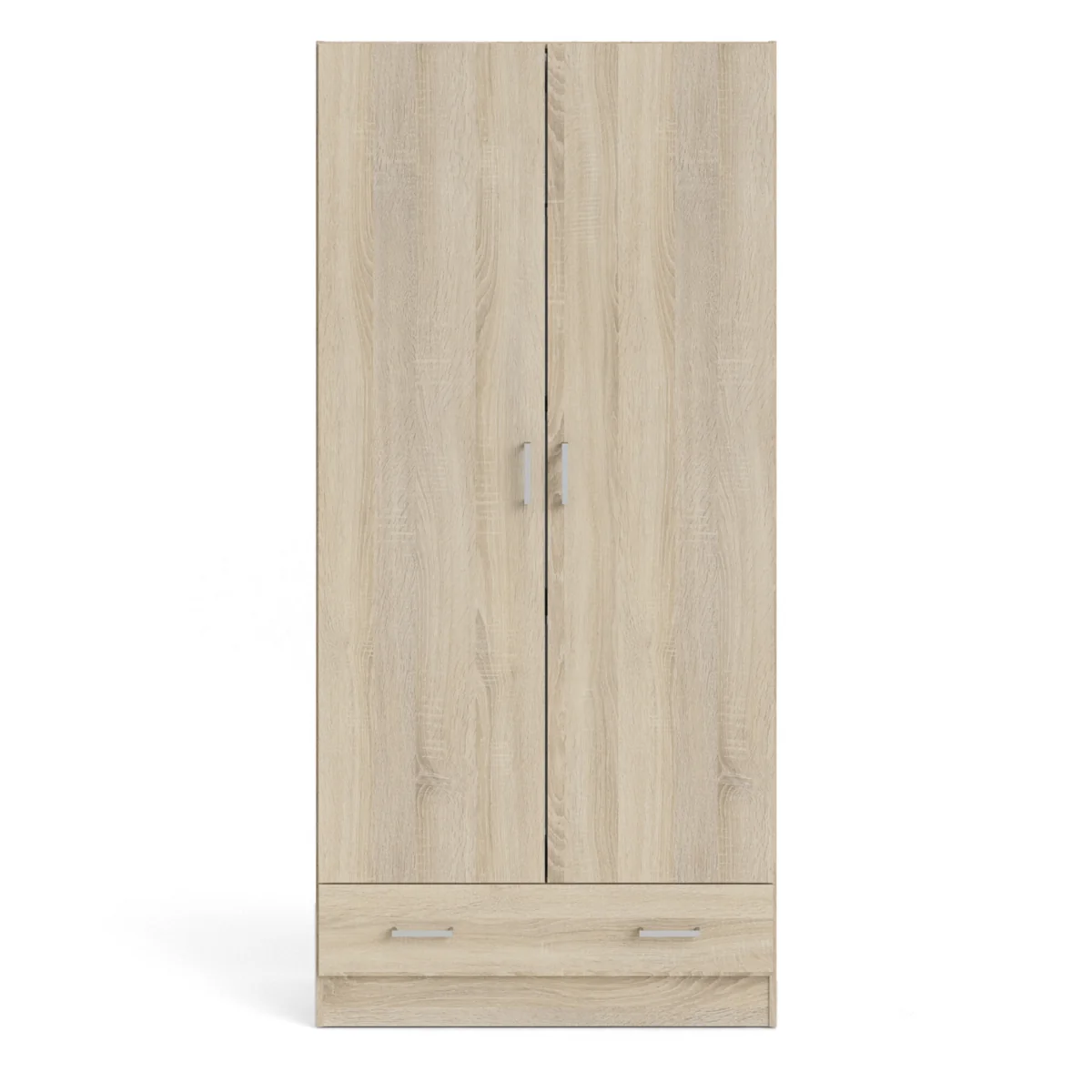 Space Wardrobe with 2 Doors + 1 Drawer - Oak – image 4
