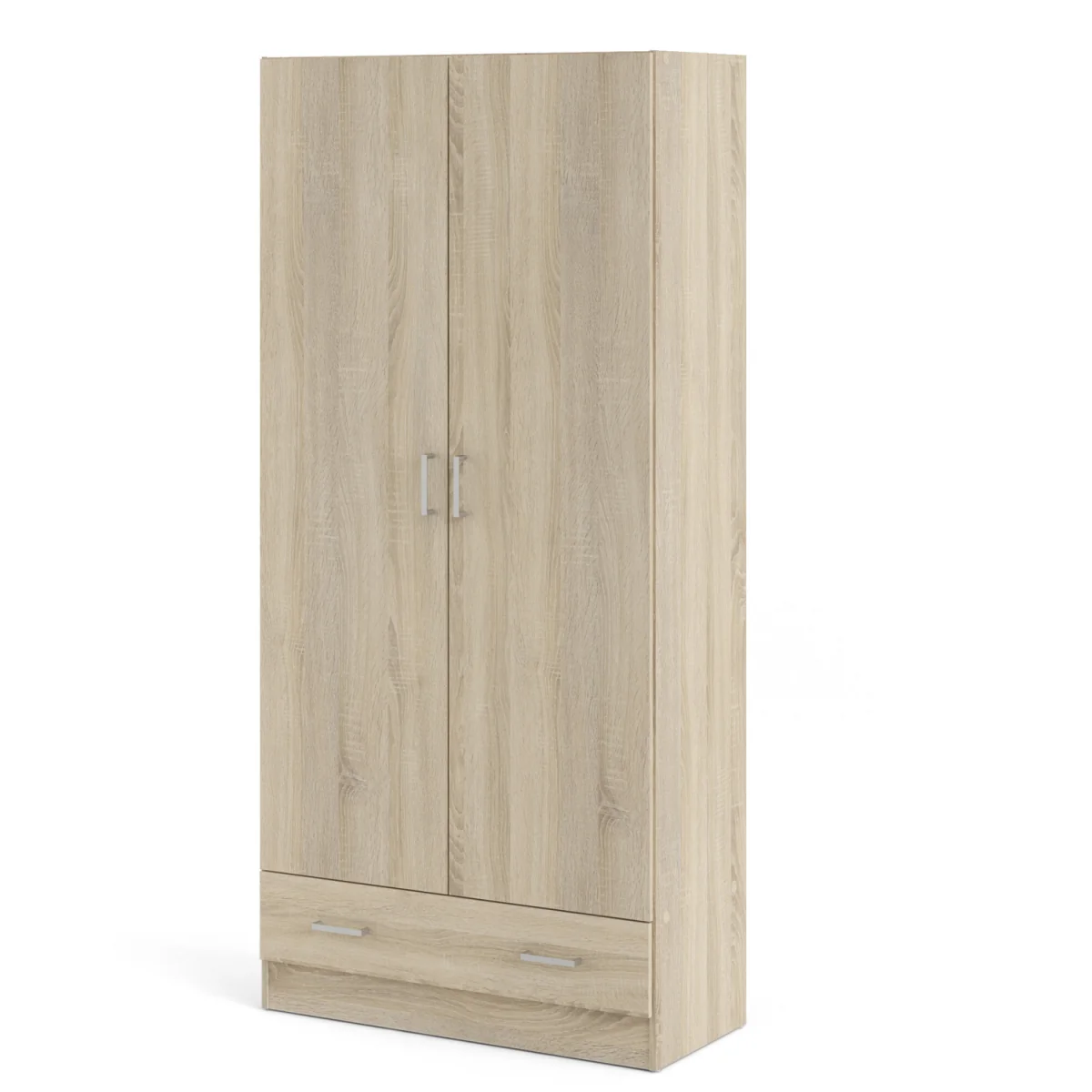 Space Wardrobe with 2 Doors + 1 Drawer - Oak – image 5