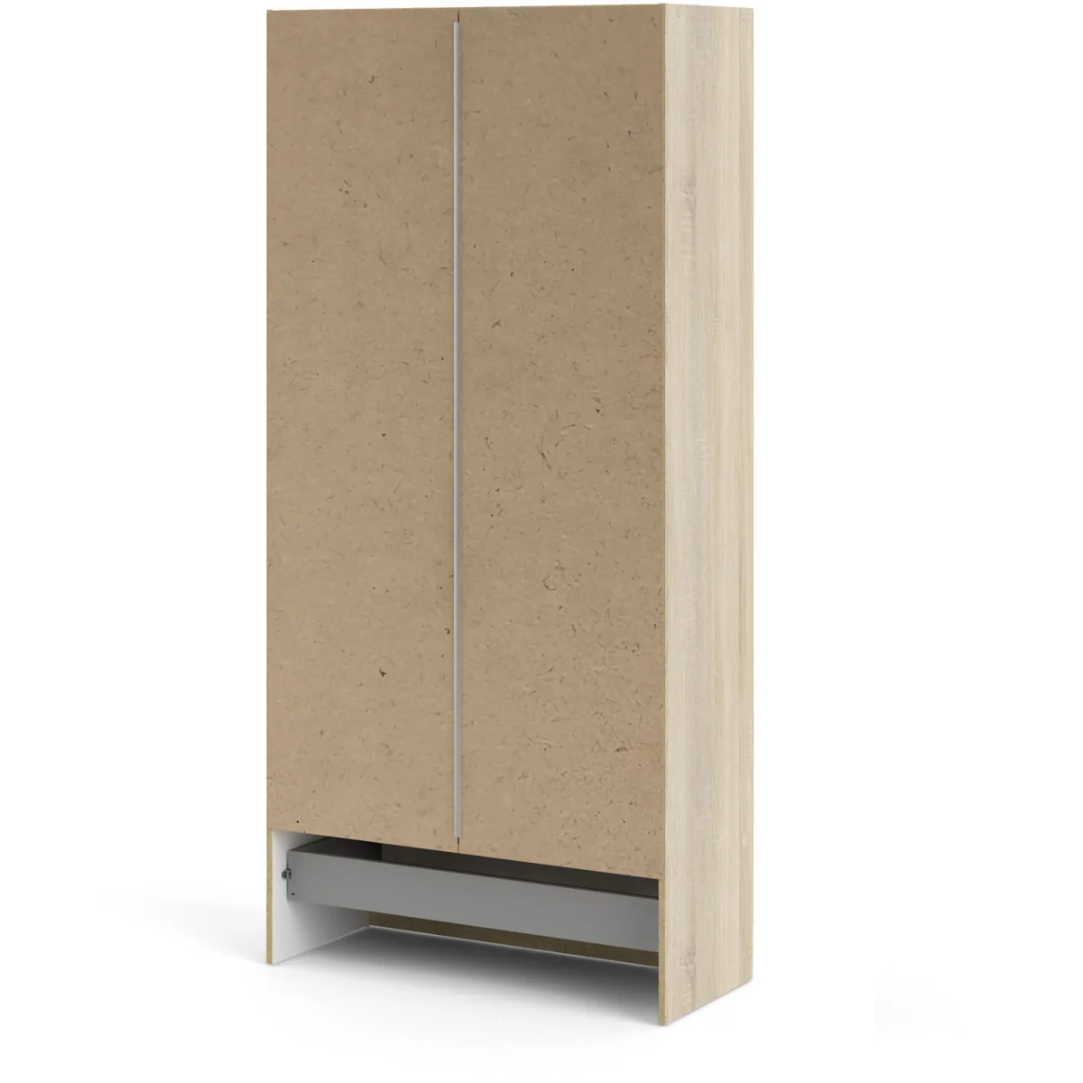 Space Wardrobe with 2 Doors + 1 Drawer - Oak – image 6