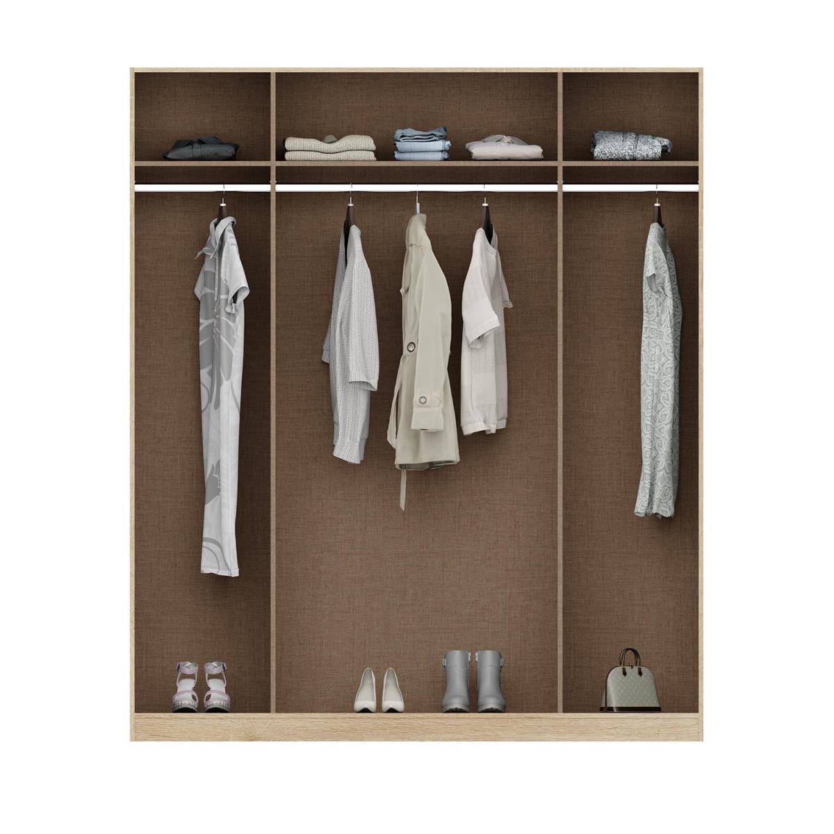 Rio Mirrored Wardrobe - Oak/Alpine White / 3 Door Wardrobe Mirrored – image 3
