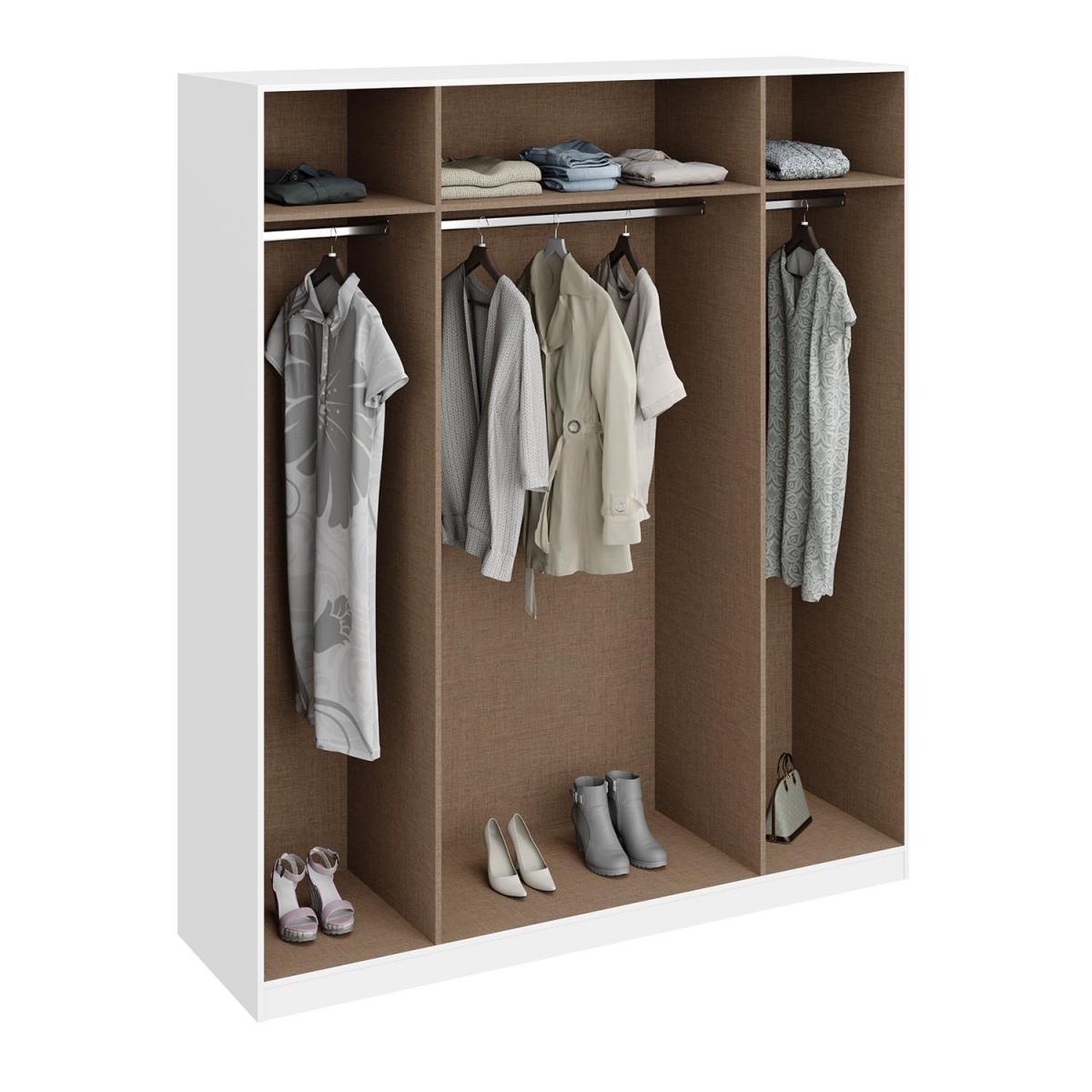 Rio Mirrored Wardrobe - Oak/Alpine White / 3 Door Wardrobe Mirrored – image 4