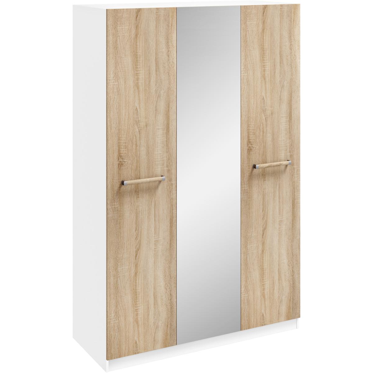 Rio Mirrored Wardrobe - Oak/Alpine White / 3 Door Wardrobe Mirrored – image 7