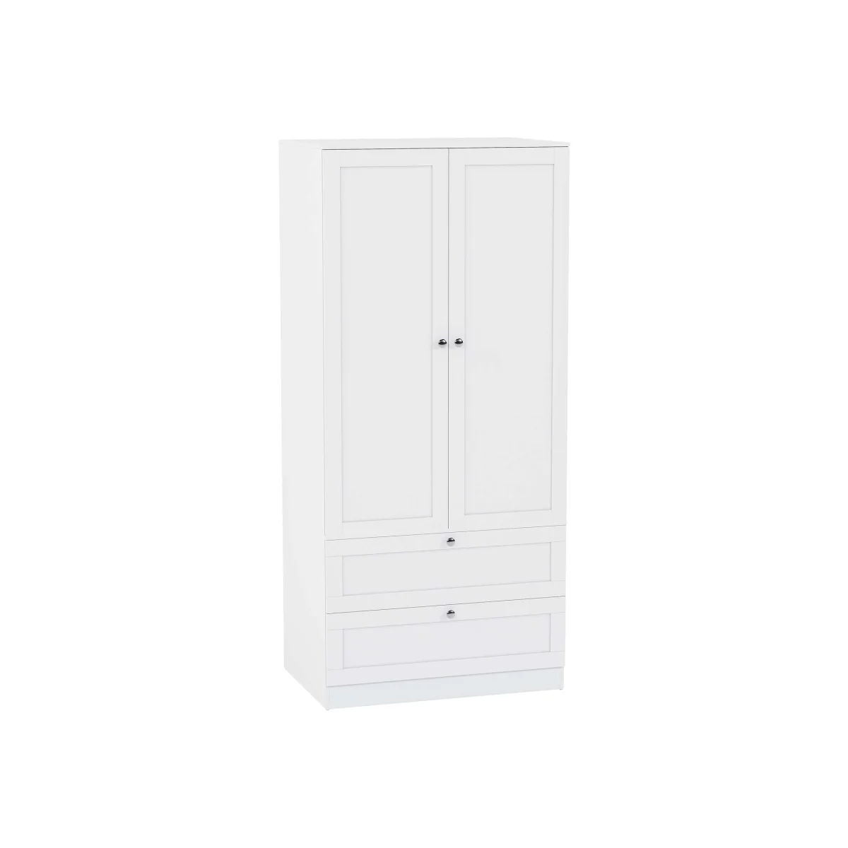Vida Designs Altino Bedroom Set (2 Drawer Bedside (x 2), 5 Drawer Chest, 2 Door 2 Drawer Wardrobe) - White