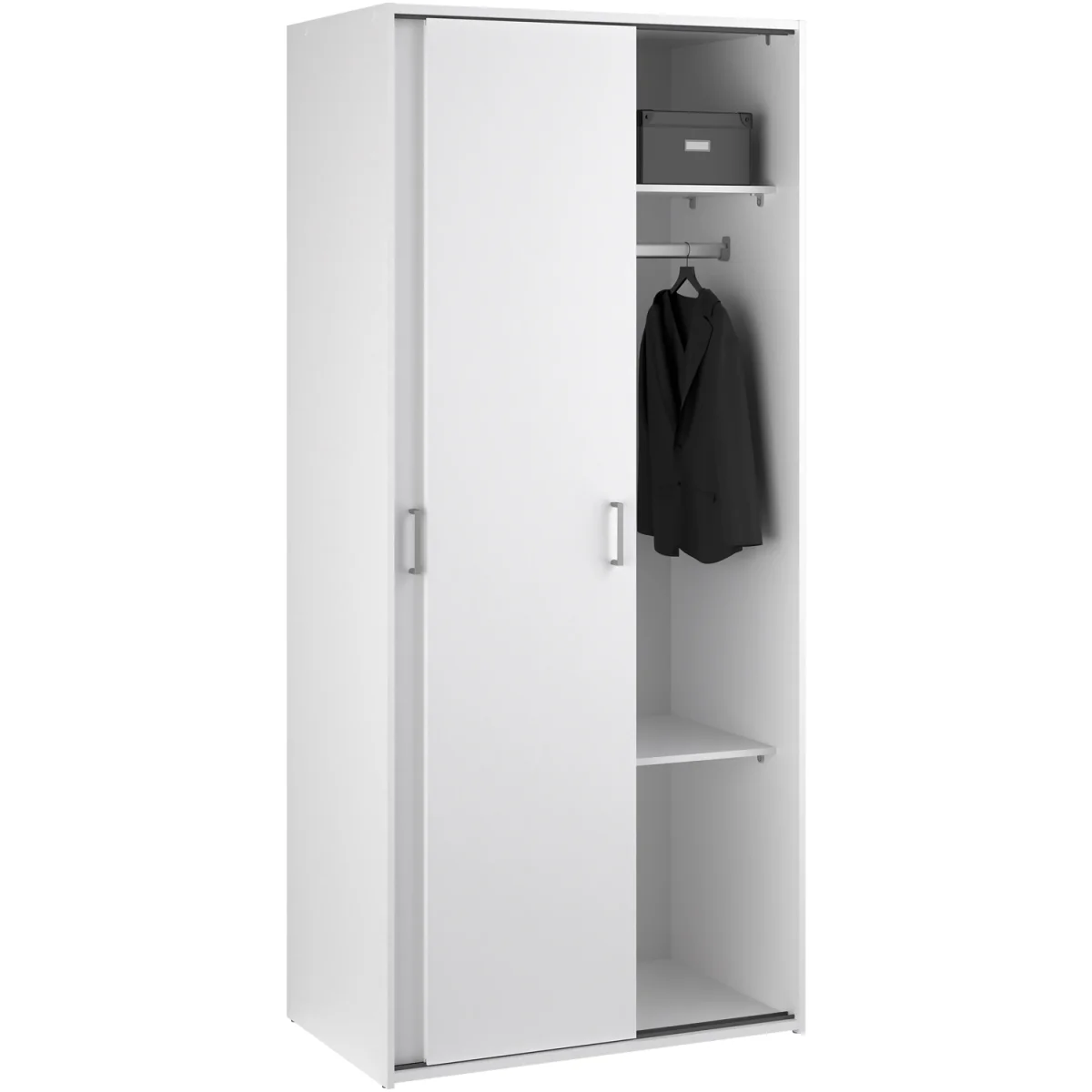 Space Wardrobe 2 Sliding Doors in White 1750 - White – image 2