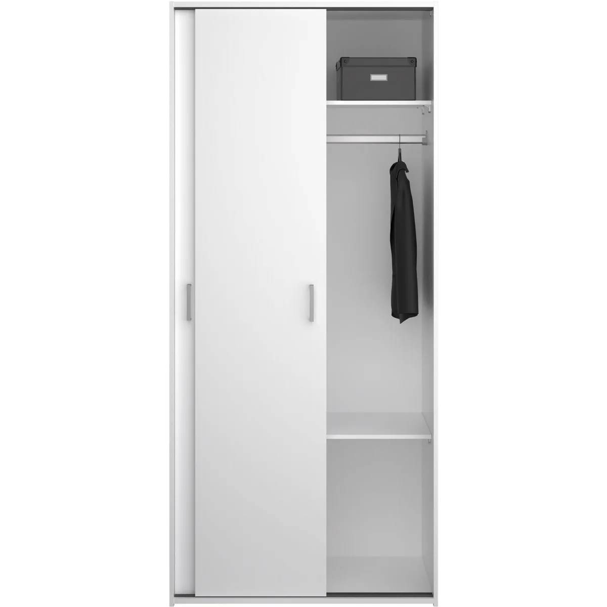 Space Wardrobe 2 Sliding Doors in White 1750 - White – image 7