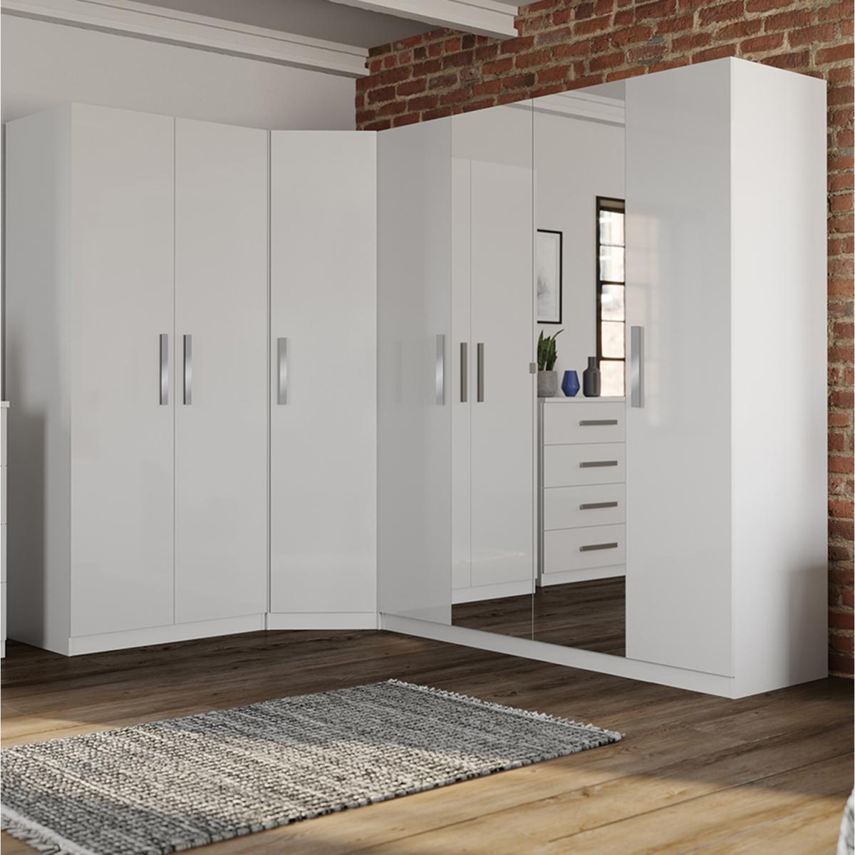 Aspen 2 Door Wardrobe Gloss White - White – image 3