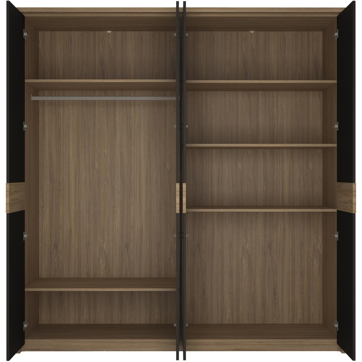 Jonas & James Orlando Four Door Wardrobe  - Stirling Oak / black – image 2