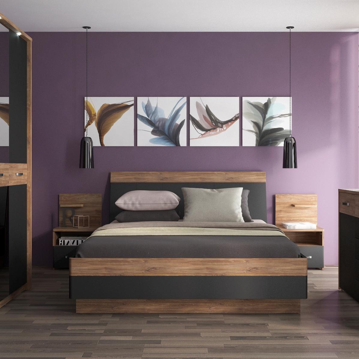 Jonas & James Orlando Four Door Wardrobe  - Stirling Oak / black – image 3