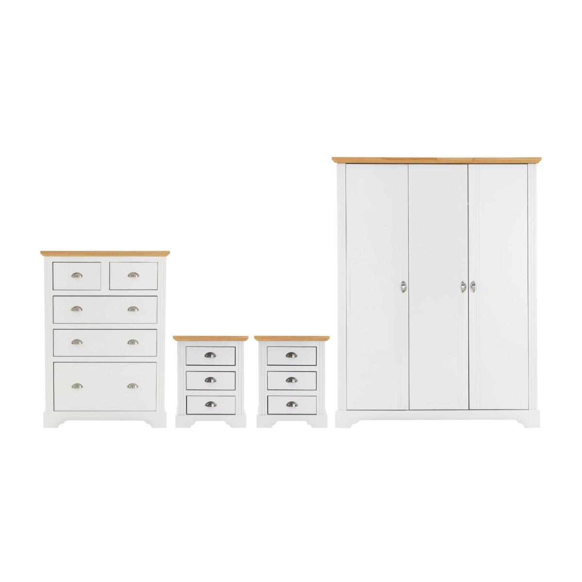 Toledo 3 Door Wardrobe Bedroom Set - White – image 1