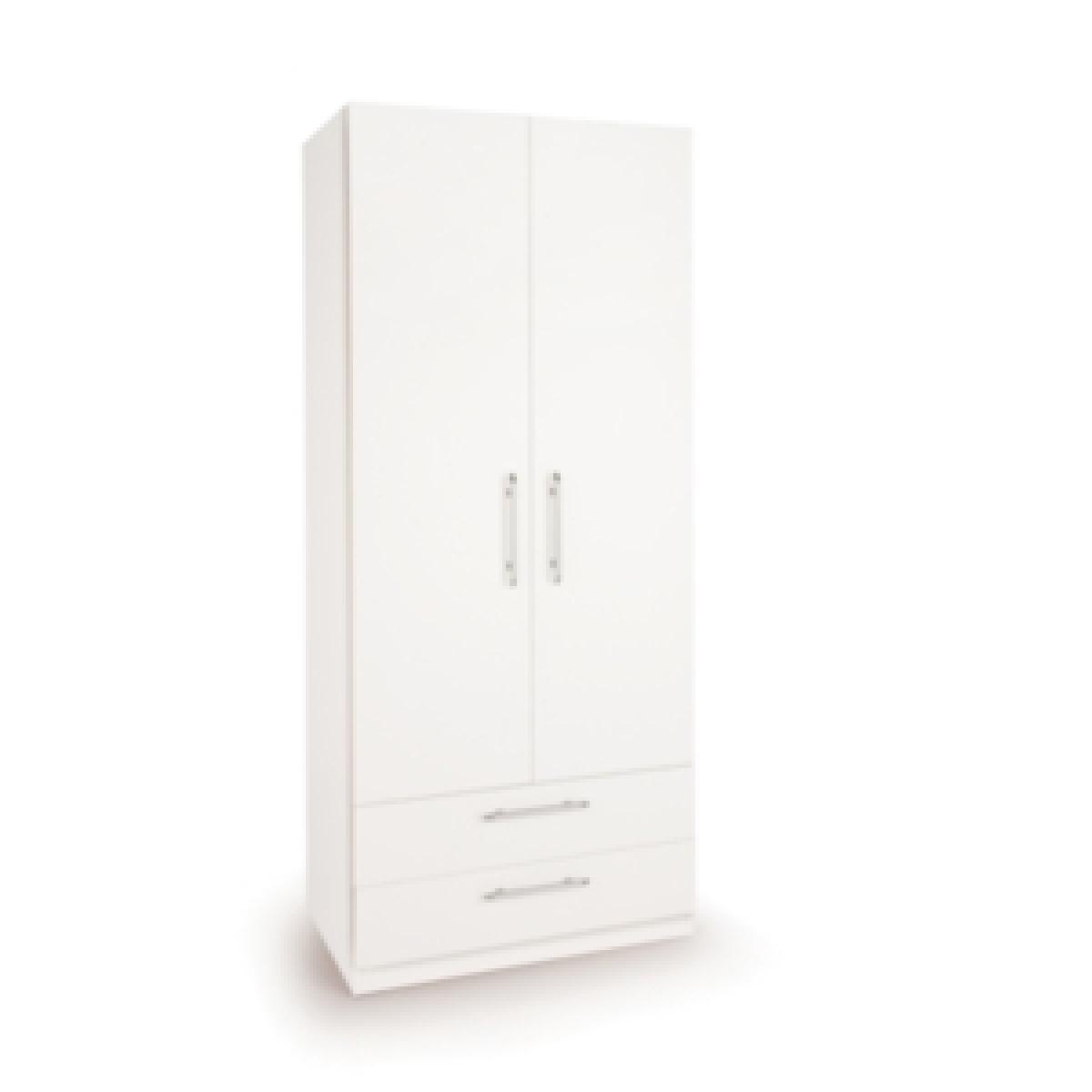 Ashburton Two Door Two Drawer Wardrobe - White / Oak – image 2