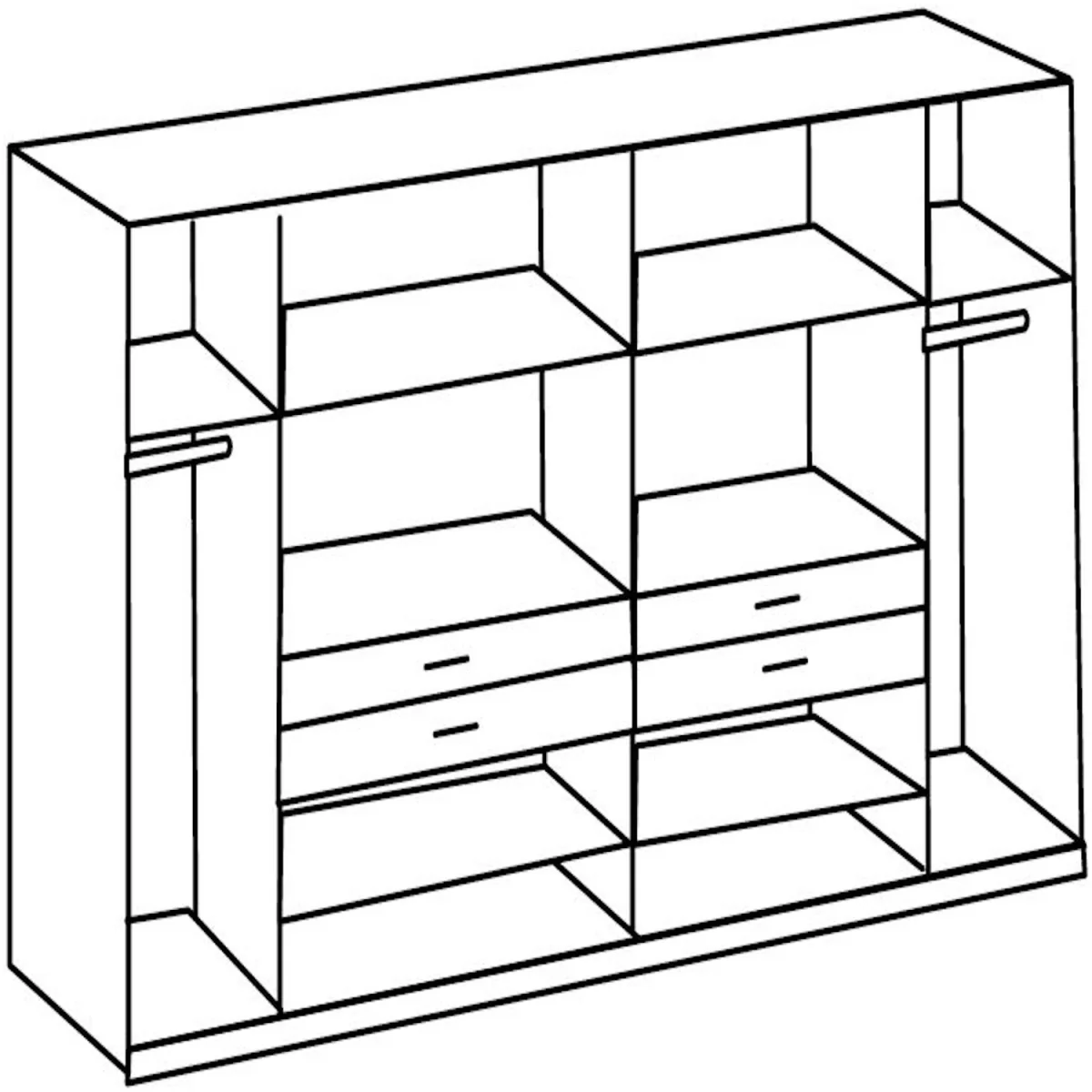 Denver planked oak And graphite 6 door wardrobe - Oak And Graphite – image 2