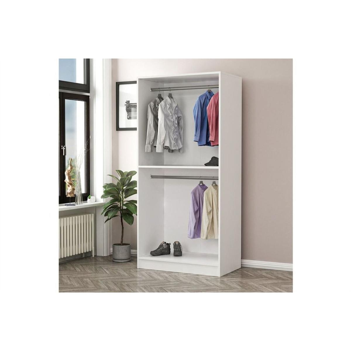 Kale 2 Doors Wardrobe with Mirror white - White – image 3