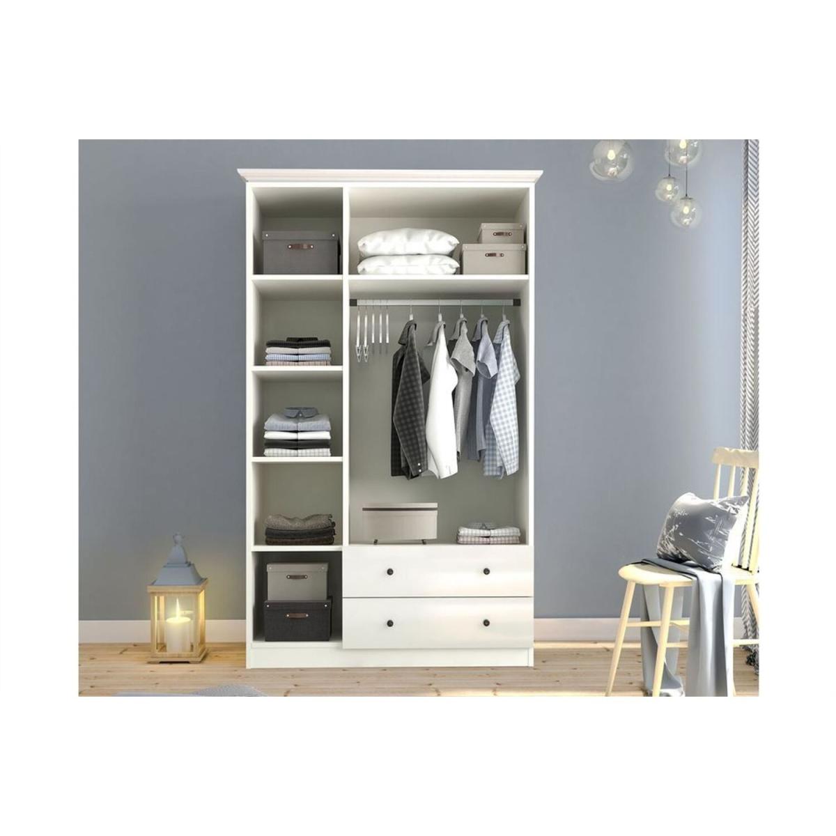 Patara 3 Doors and 2 Drawers Wardrobe white - White – image 3