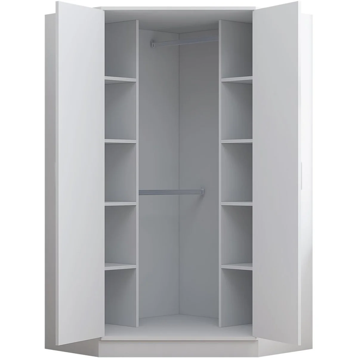 REFLECT Black Gloss Wardrobe Bundle - Corner + 2 Door - White Gloss / Matt White – image 5