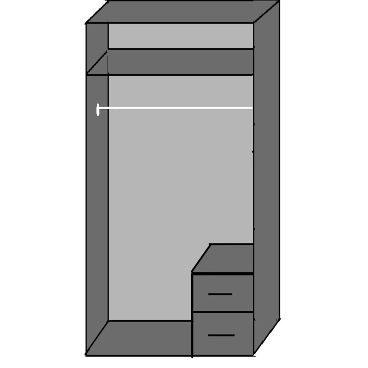 Duo 2 Doors 2 Drawers White Wardrobe - White – image 2