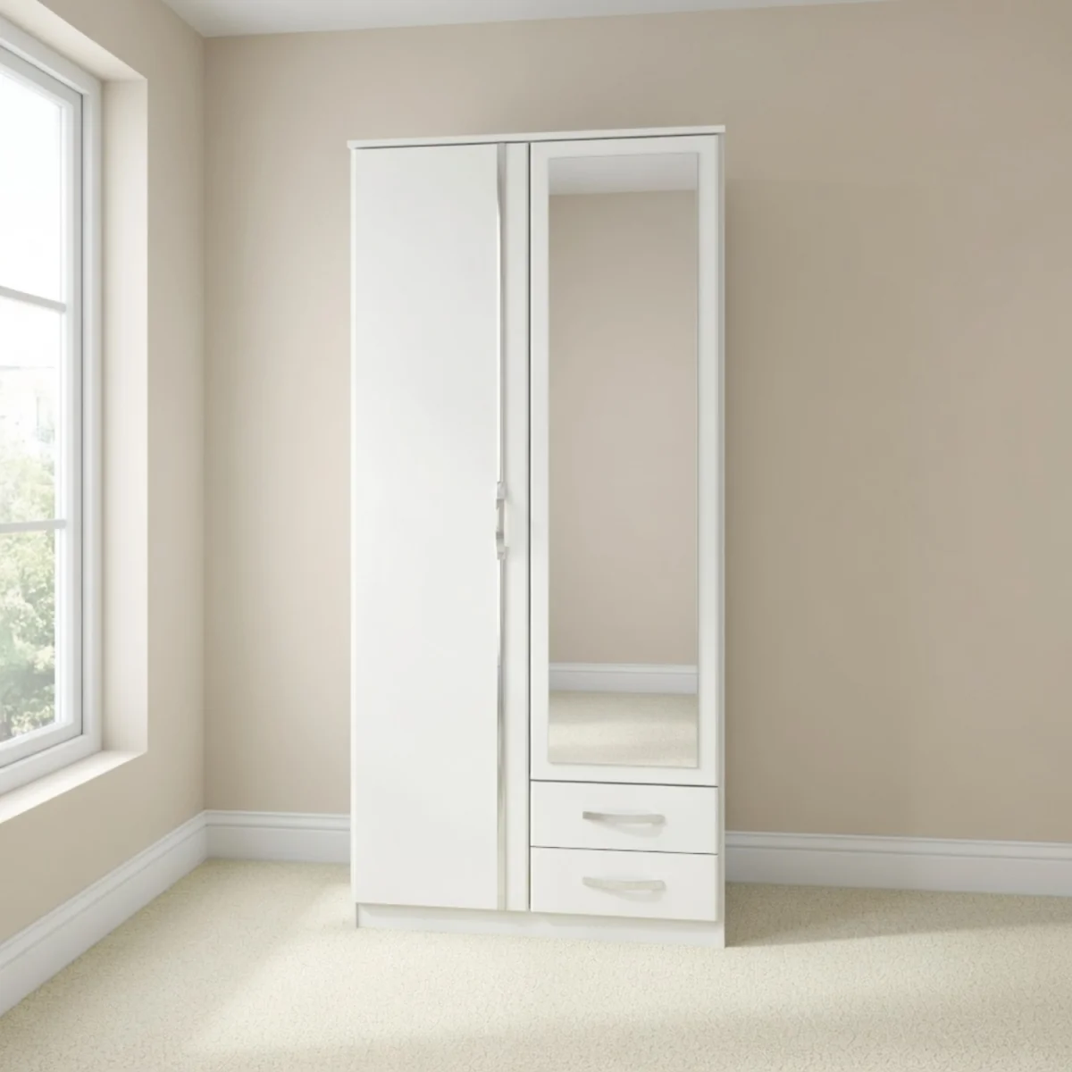 Duo 2 Doors 2 Drawers White Wardrobe - White – image 3