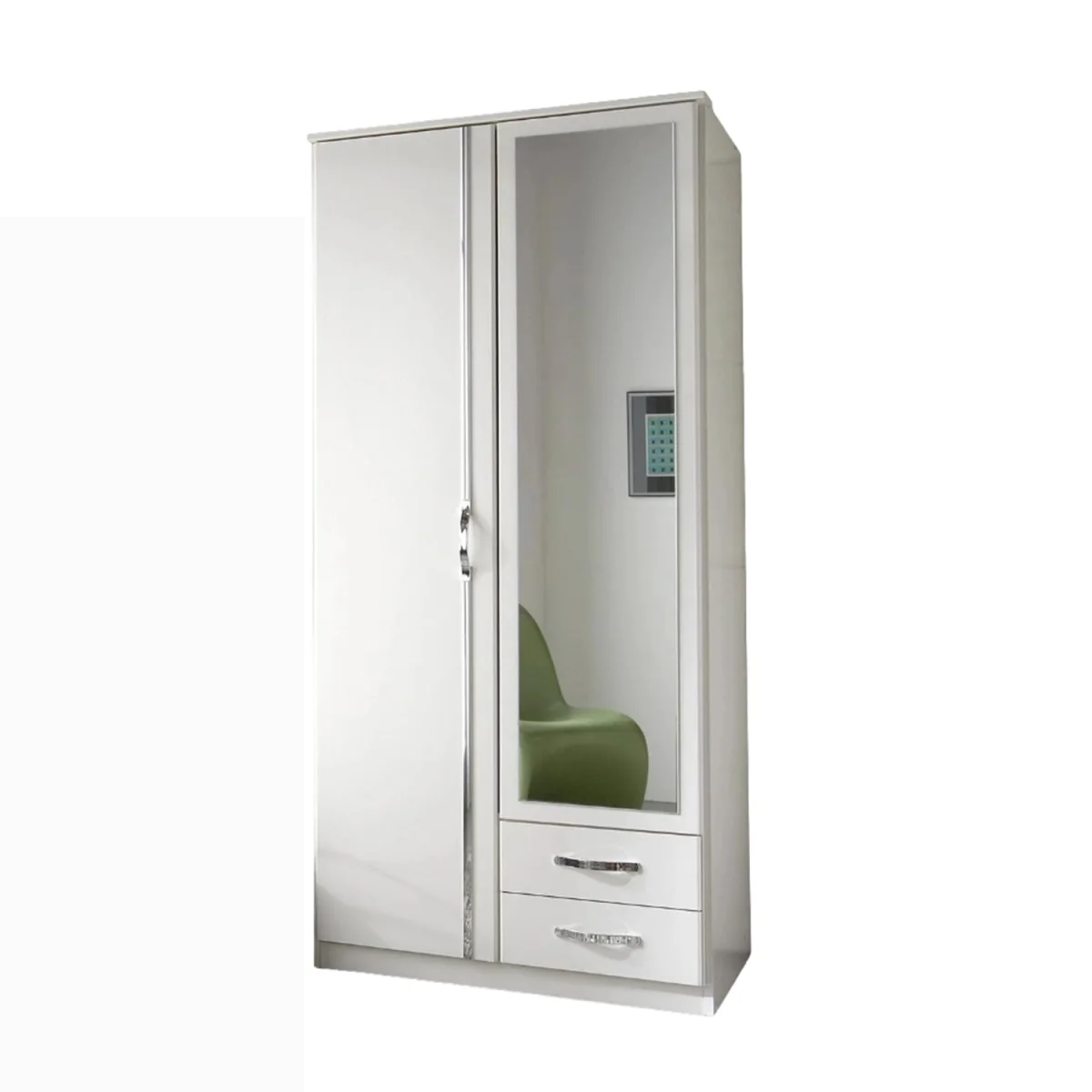 Duo 2 Doors 2 Drawers White Wardrobe - White – image 4