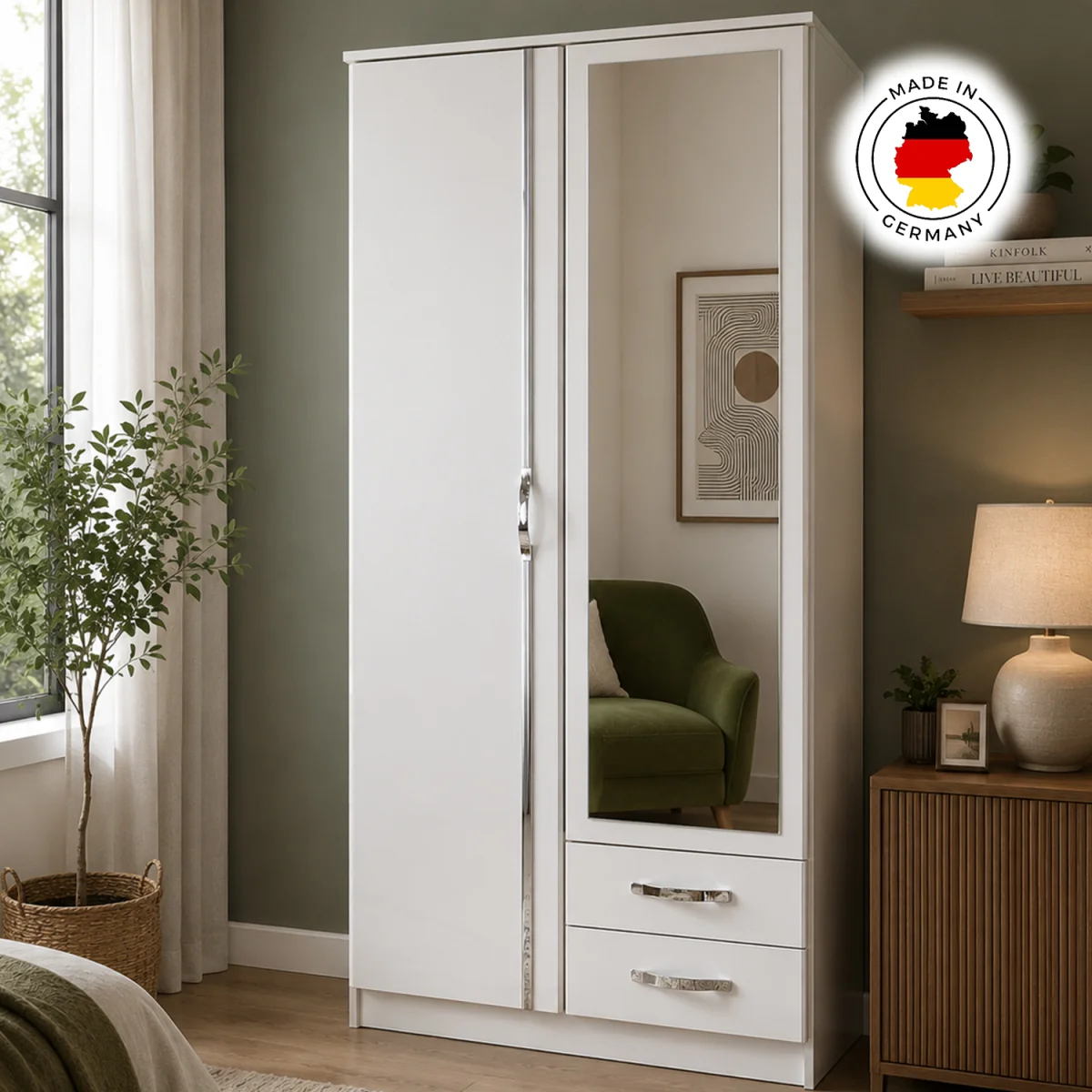 Duo 2 Doors 2 Drawers White Wardrobe - White – image 5