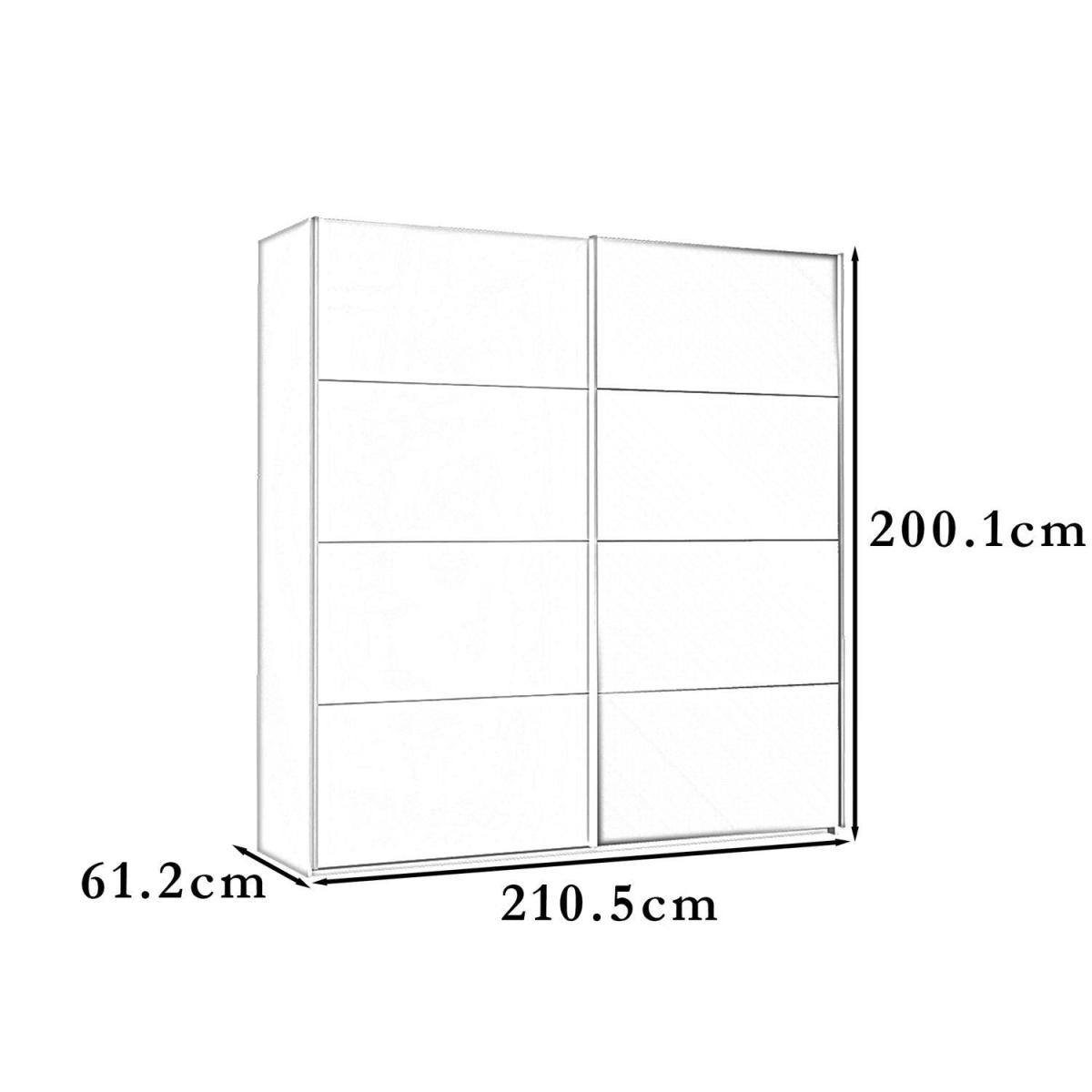 2 Door Mirrored Sliding Wardrobe With Passpartout Surround - White – image 5