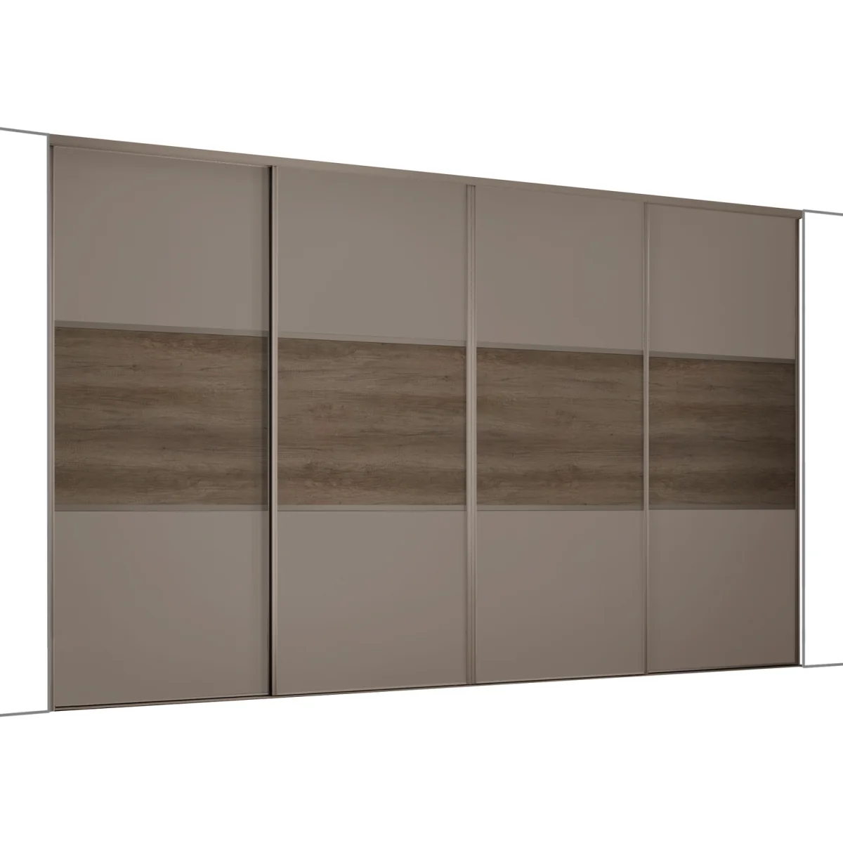 Spacepro Dove Grey & Mild Oak Classic Sliding Wardrobe Kit - Dove Grey/Walnut / 2370mm / 4 – image 4