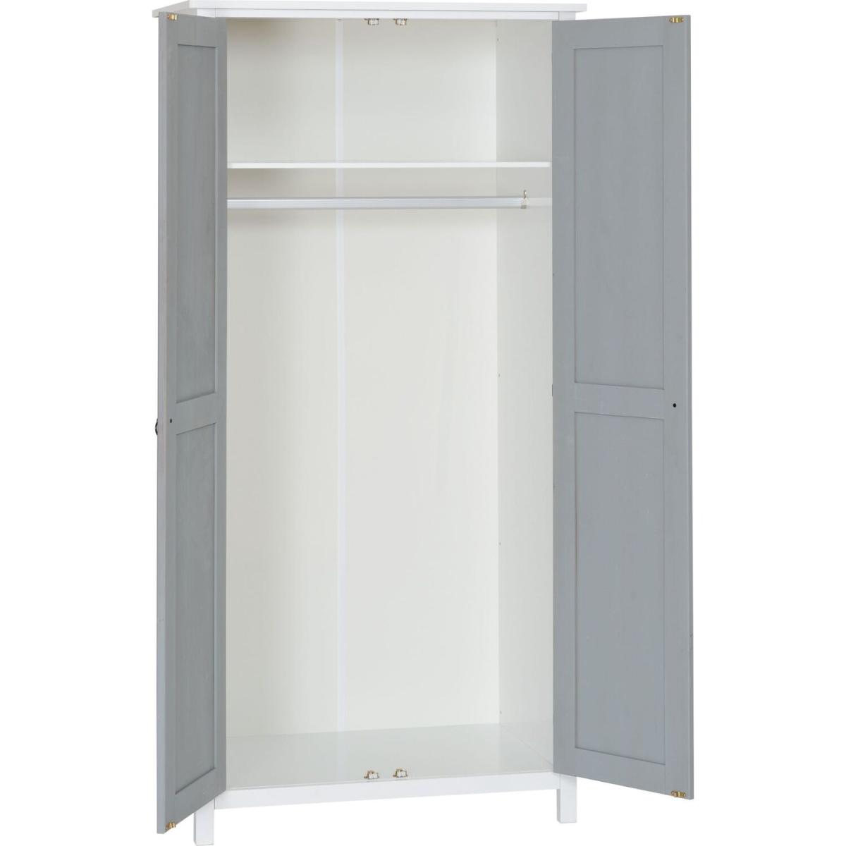 Vermont Wardrobe - 3 door Grey and White – image 3