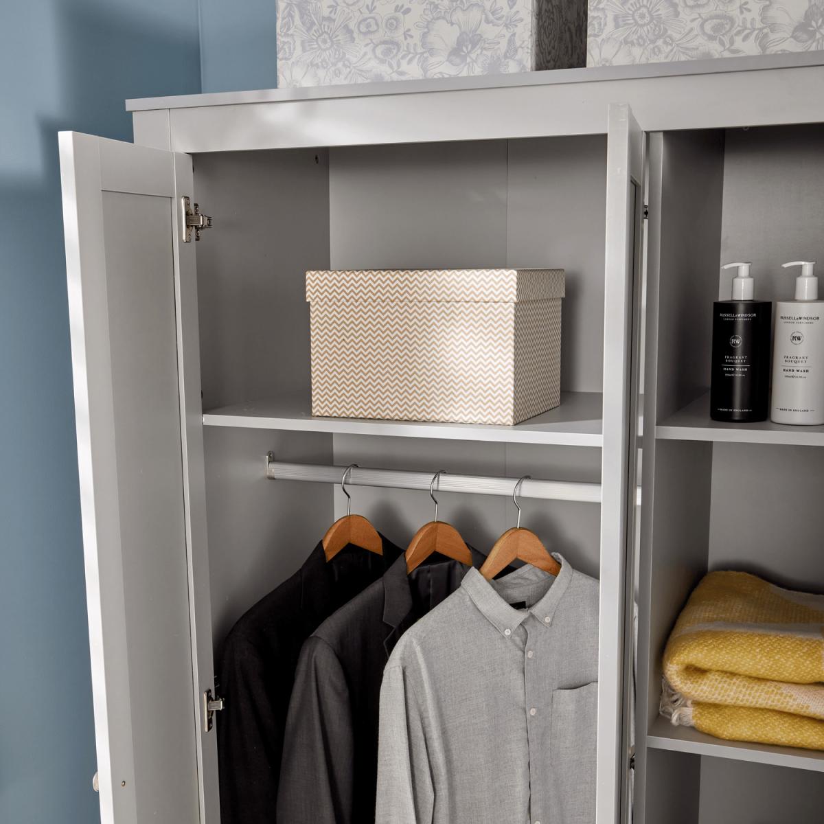 Nyon 3 Door Bedroom Wardrobe Storage Unit - Grey – image 3