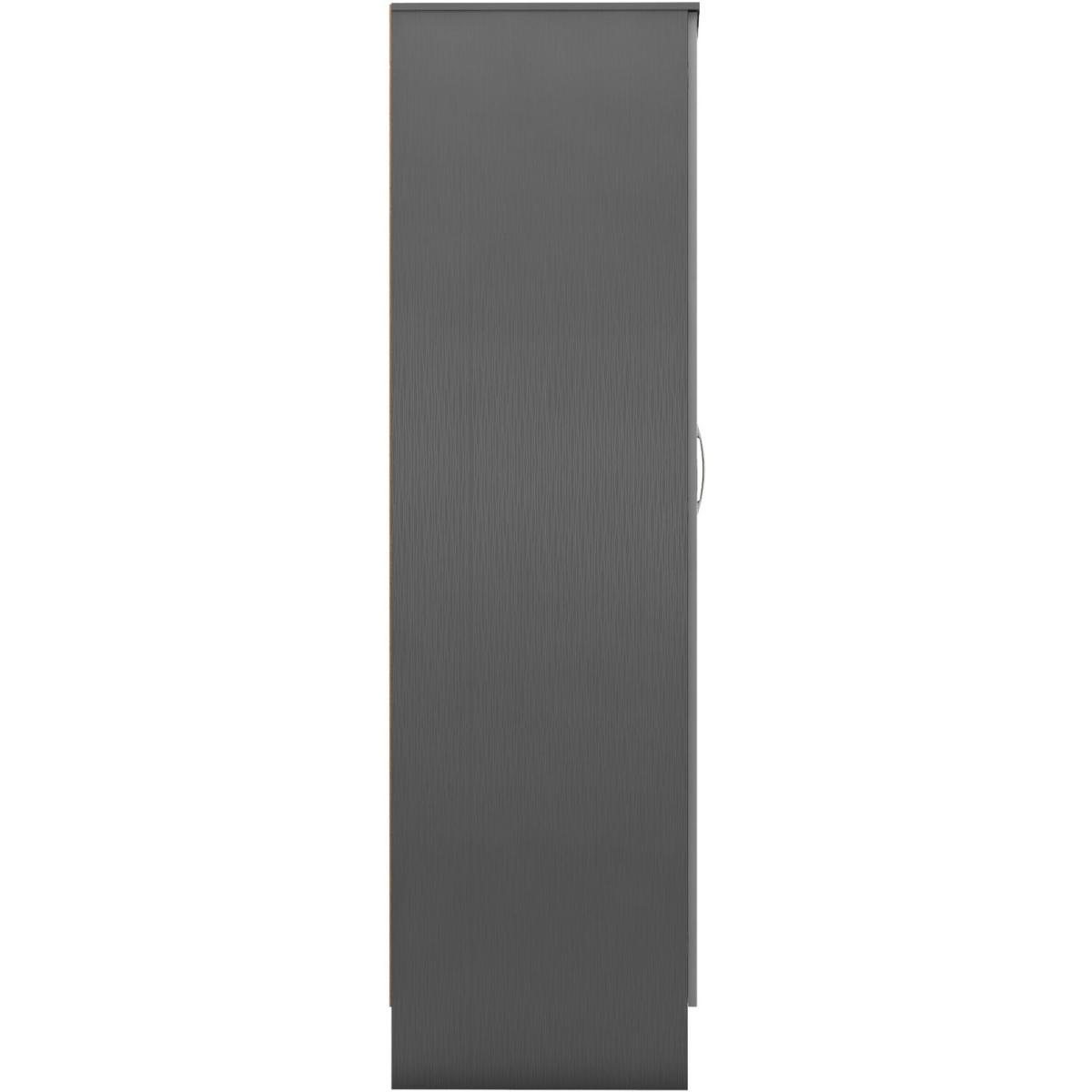 Nevada Vanity 1 Door Wardrobe -  Black Wood Grain / Black Wood Grain – image 3