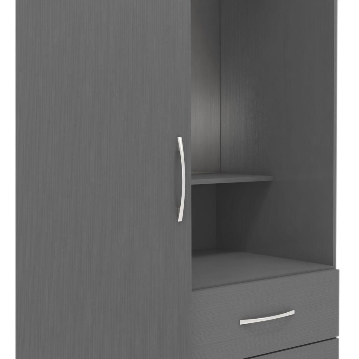 Nevada Vanity 1 Door Wardrobe -  Black Wood Grain / Black Wood Grain – image 5