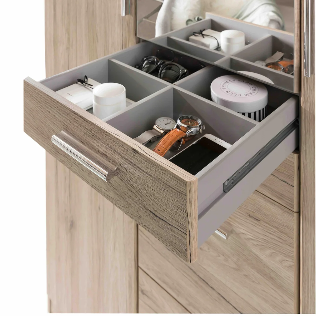 Aachen Sam Remo Oak 3 Door 135cm Wardrobe with Mirror - Oak – image 5