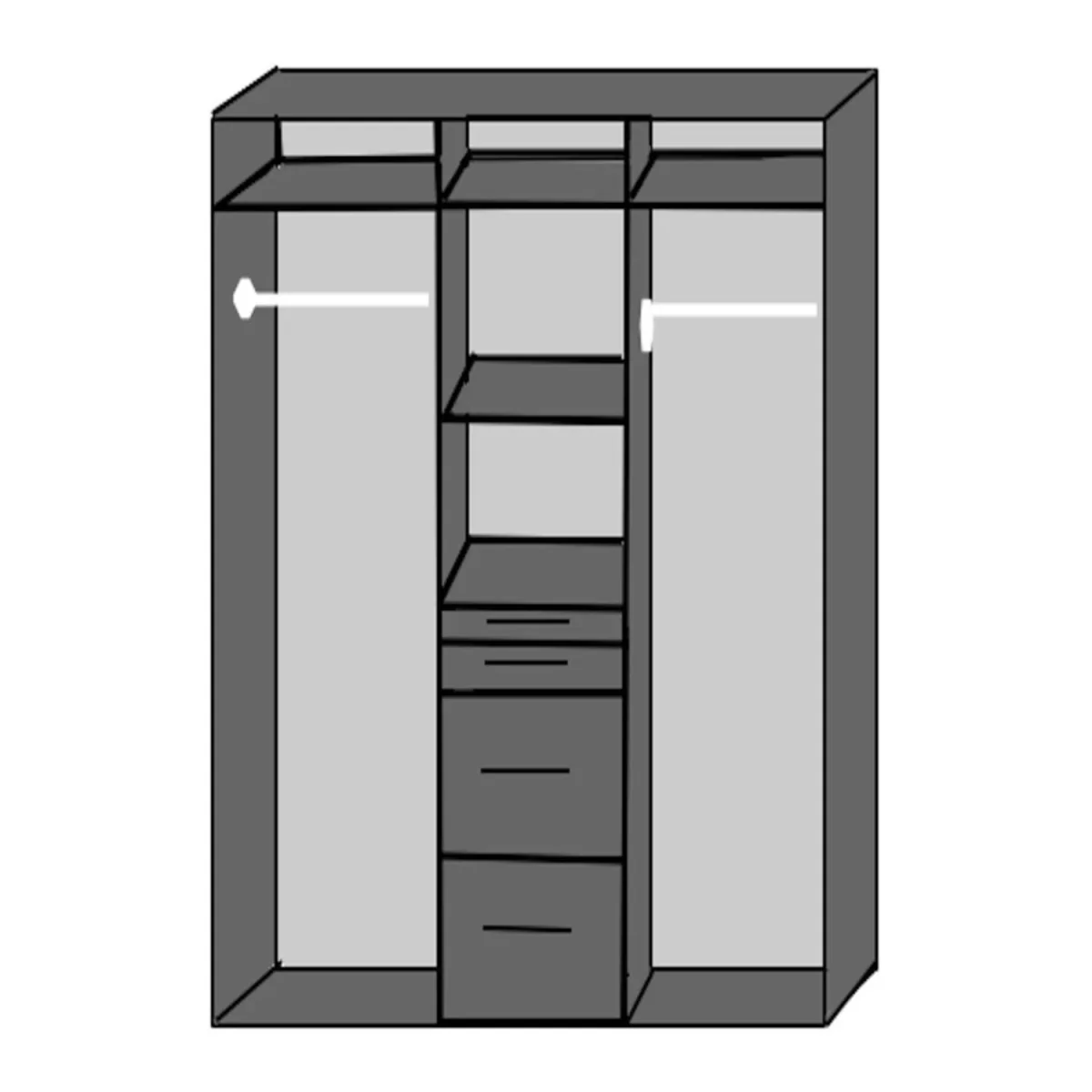 Aachen Sam Remo Oak 3 Door 135cm Wardrobe with Mirror - Oak – image 6