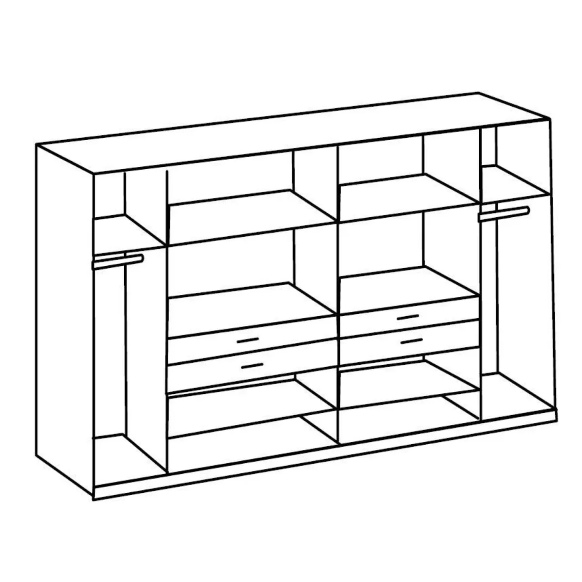 Denver Planked Oak and Graphite 6 Door Wardrobe with Mirror and 4 Drawers - Oak – image 4