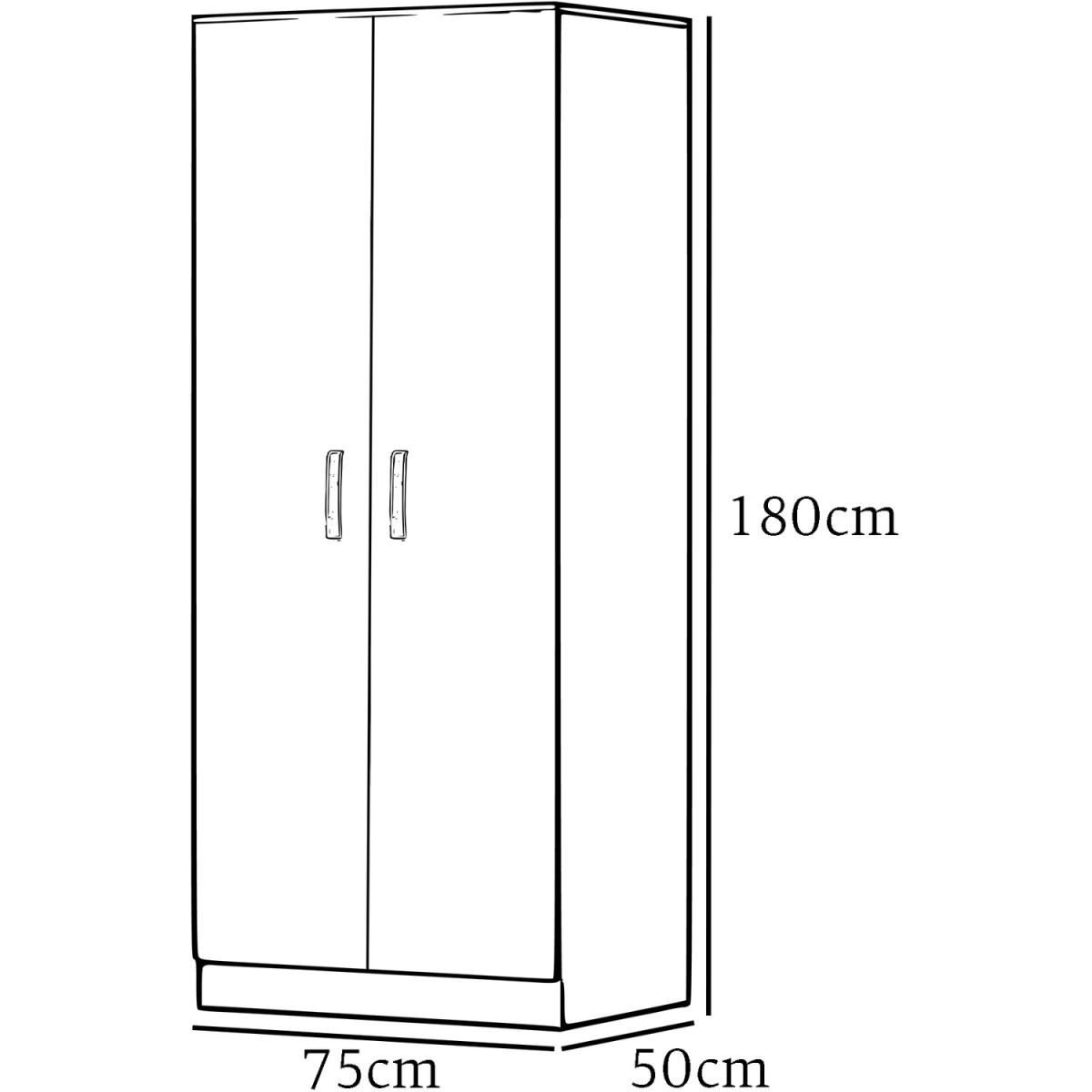 Tunis 2 Door Wardrobe Bedroom Furniture - White – image 2