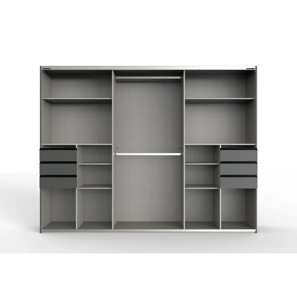 Saigon 3 Doors Graphite Sliding Doors Wardrobe with Mirrored - Grey – image 4
