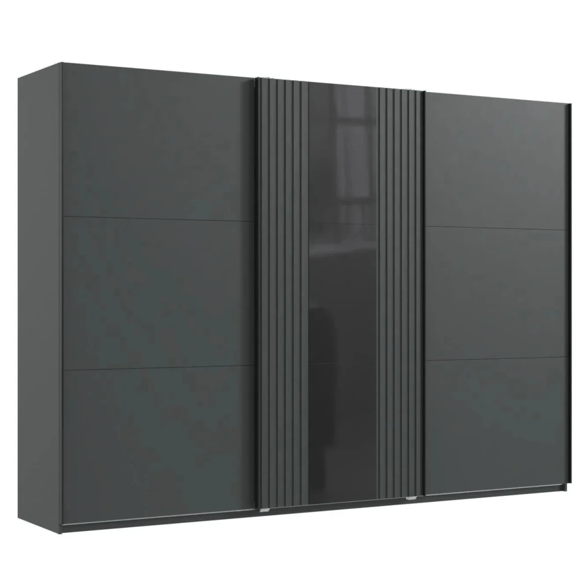 Atlanta Graphite 250cm Sliding Door Wardrobe with Mirror - Grey – image 4