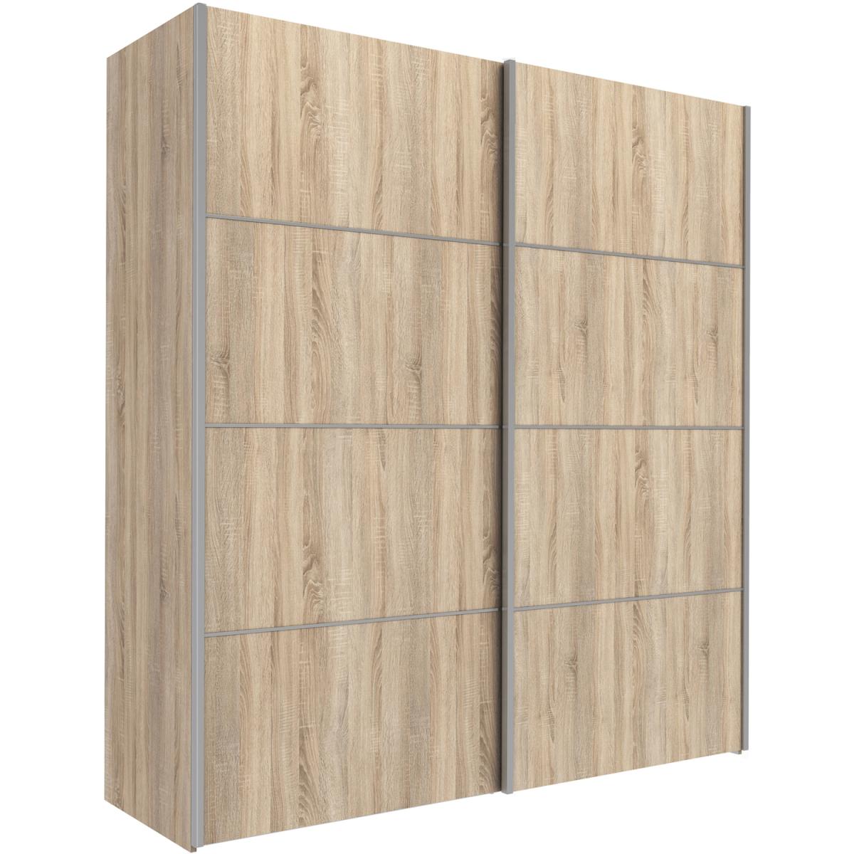 Valentino Sliding Wardrobe 180Cm with 2 Shelves - Oak – image 2
