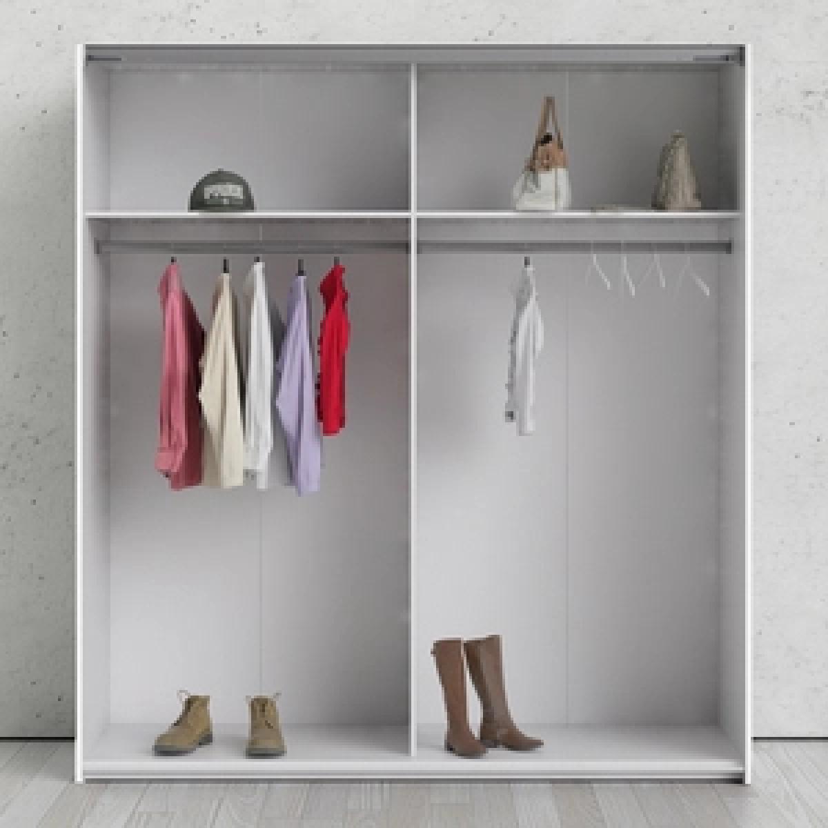 Valentino Sliding Wardrobe 180Cm with 2 Shelves - Oak – image 17