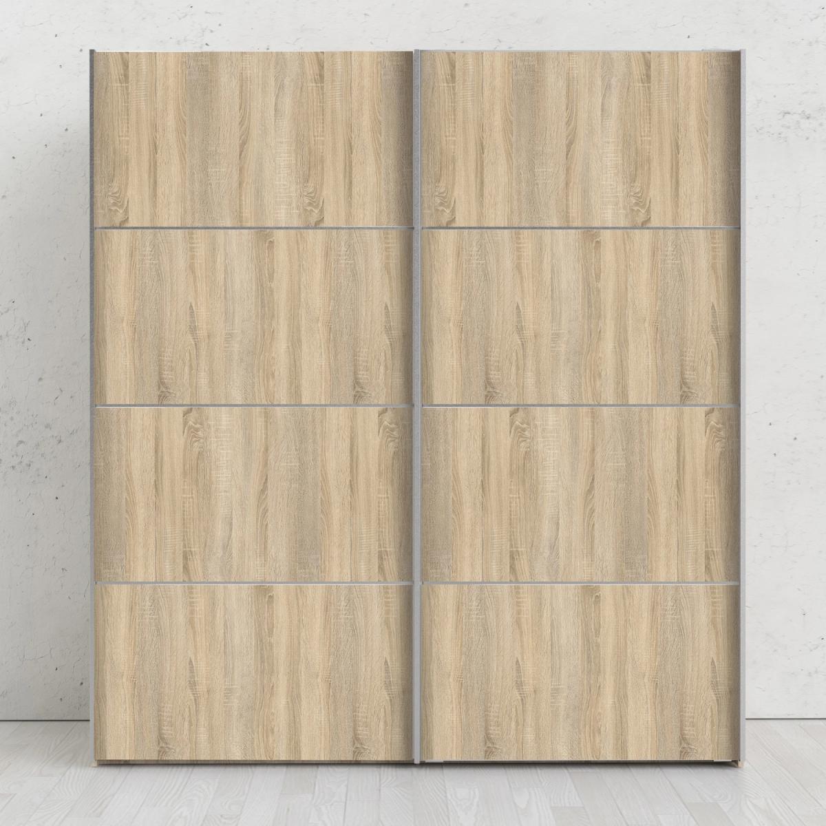 Valentino Sliding Wardrobe 180Cm with 2 Shelves - Oak – image 8