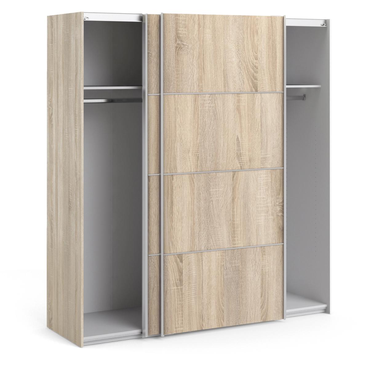 Valentino Sliding Wardrobe 180Cm with 2 Shelves - Oak – image 9