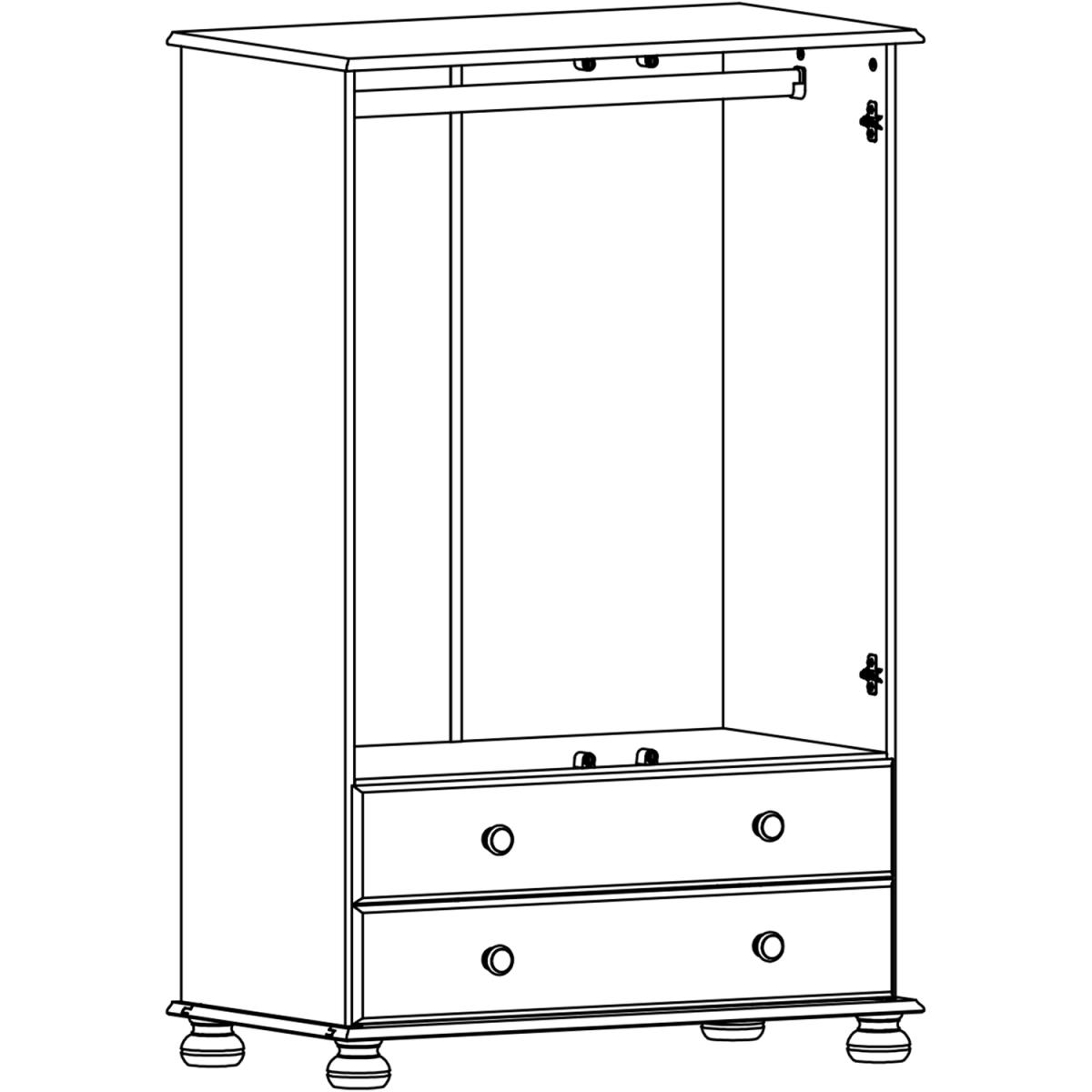 Jonas & James Cecilia Two Door Two Drawer Combi Wardrobe - Off-White – image 11