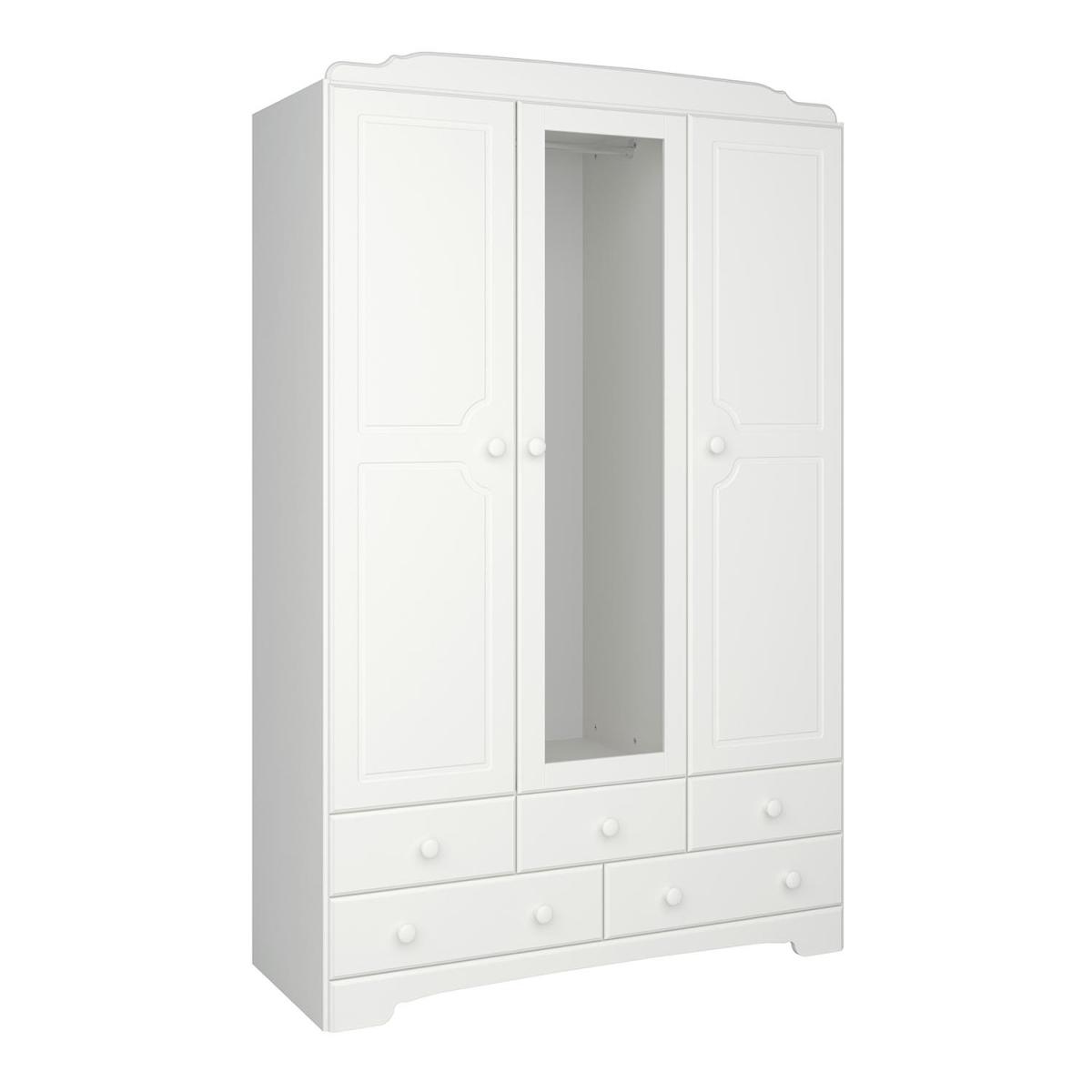 Nordic Mirrored 3 Door Wardobe - White – image 2