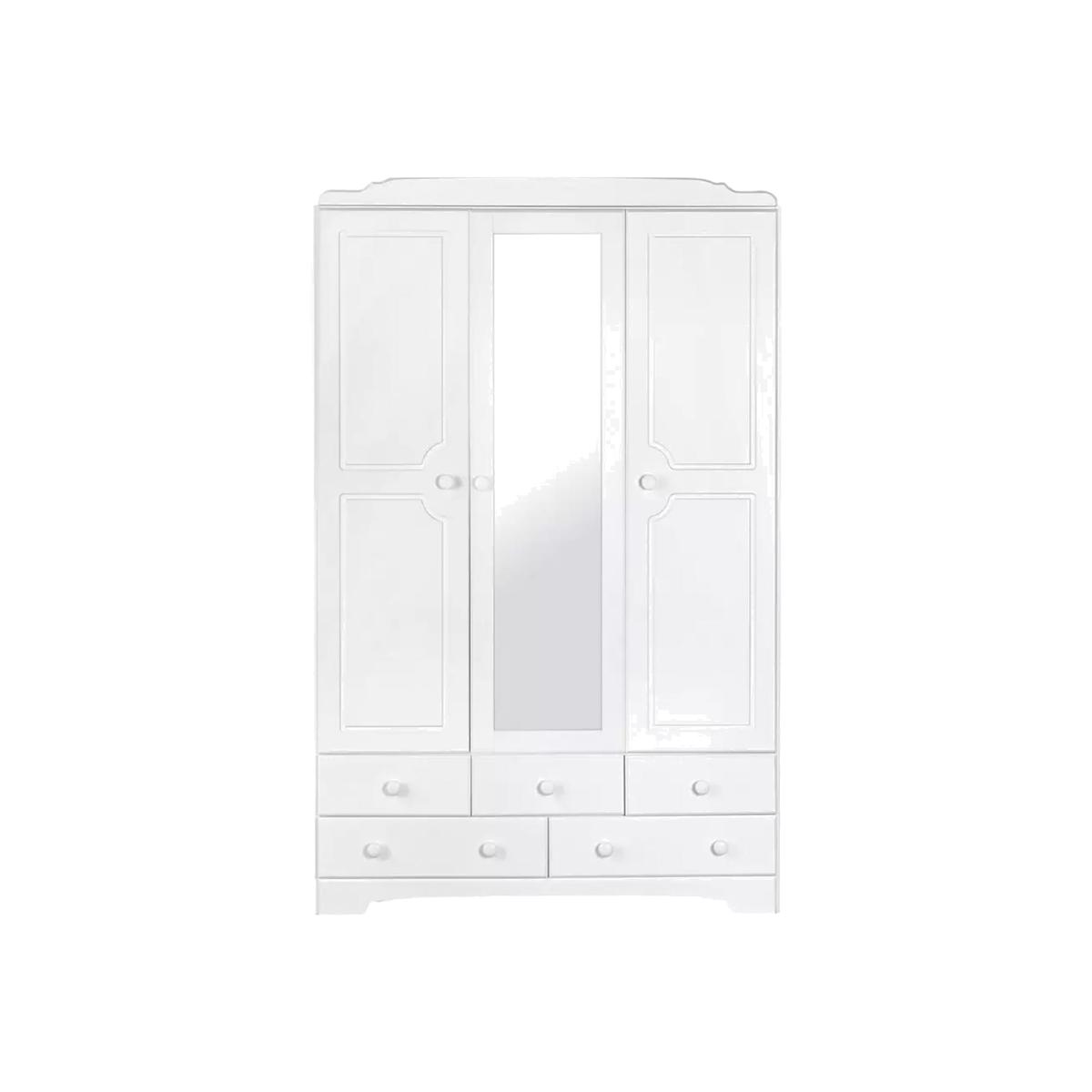 Nordic Mirrored 3 Door Wardobe - White – image 1