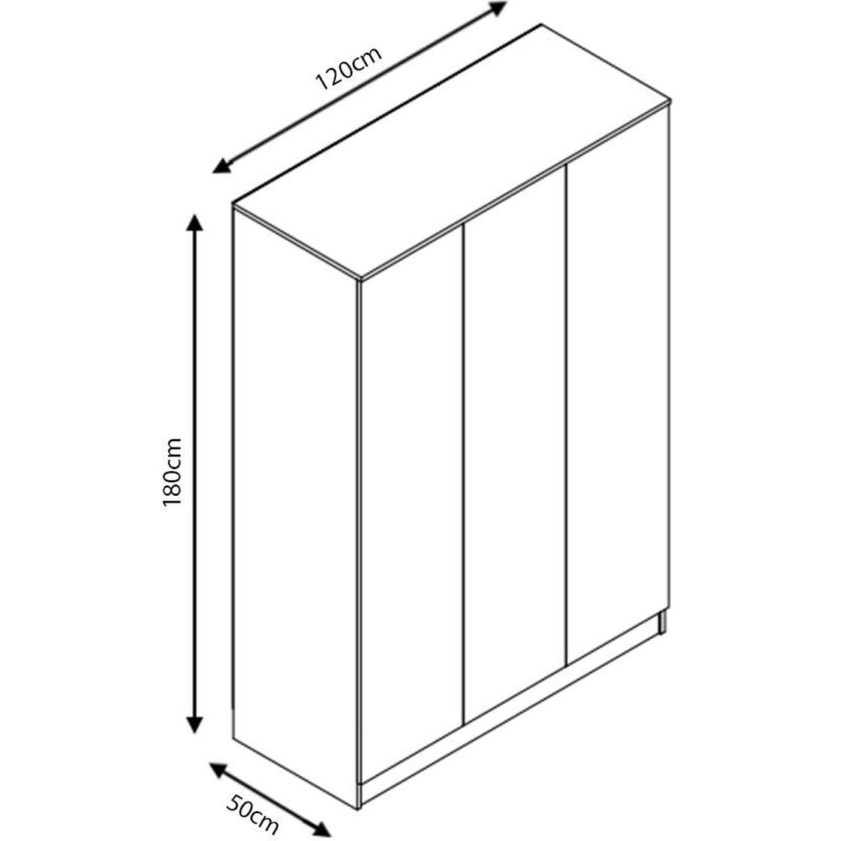 Carlton Wardrobe 3 door Matt White - Matt White – image 3