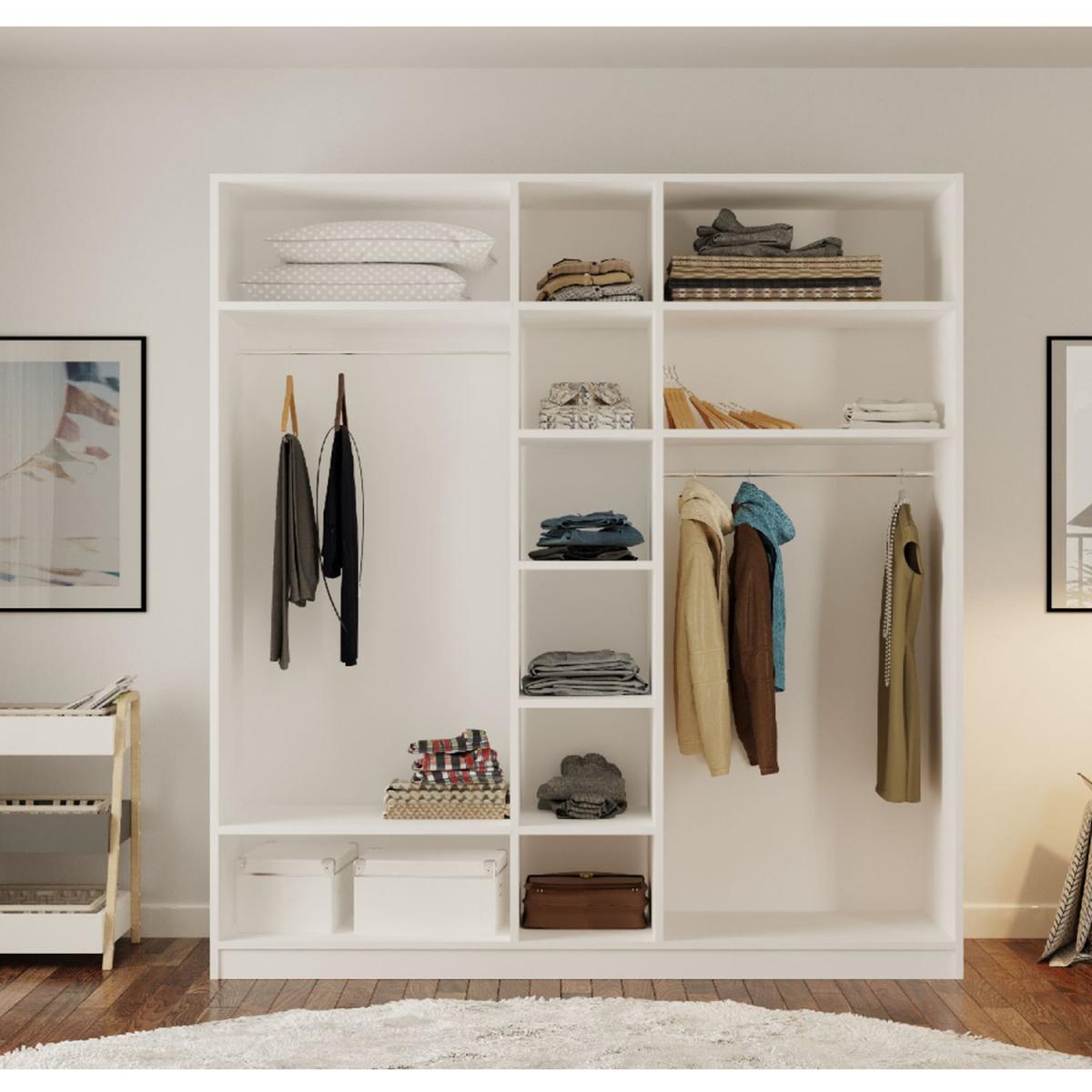 CLEMENT 5 Door Wardrobe - White – image 2