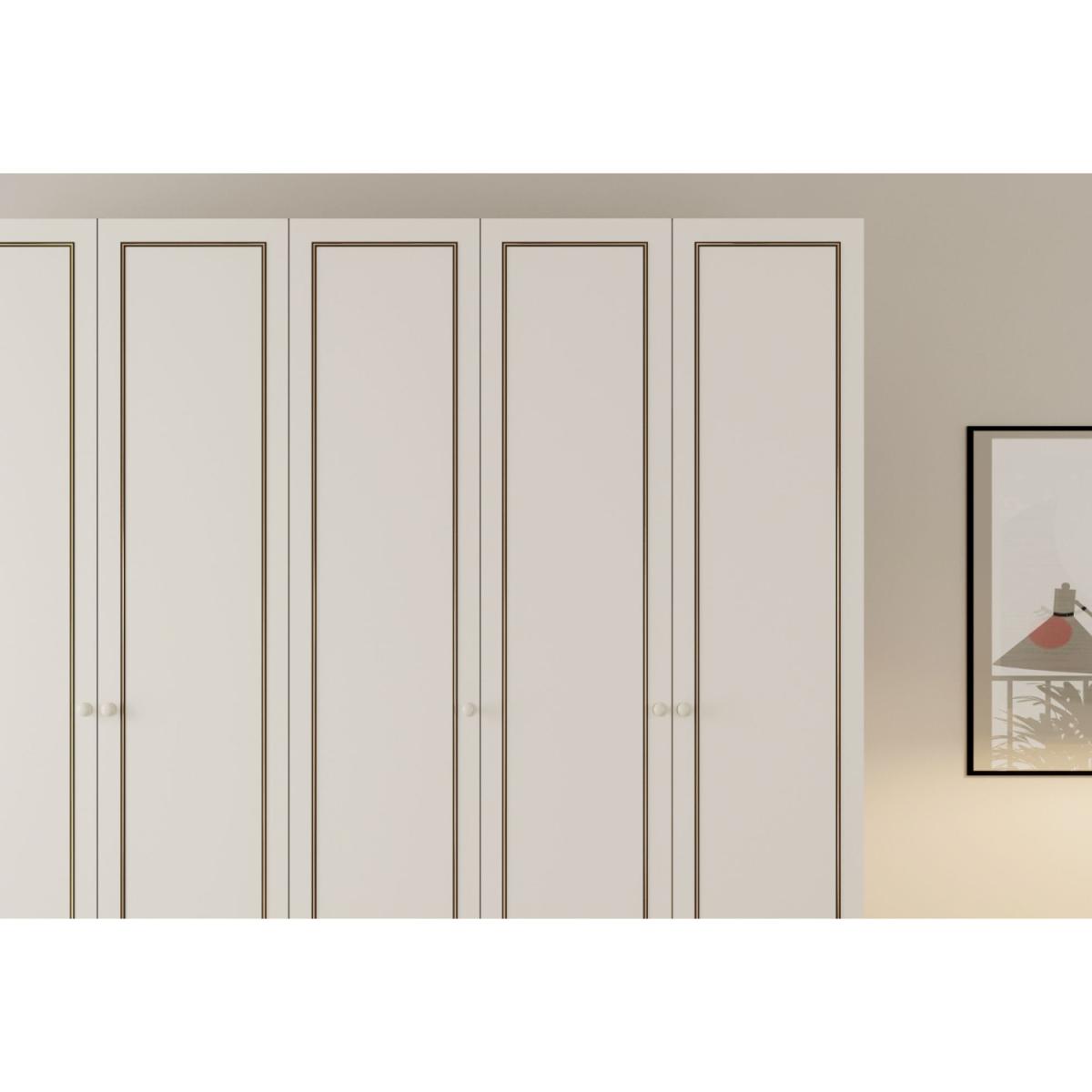 CLEMENT 5 Door Wardrobe - White – image 4