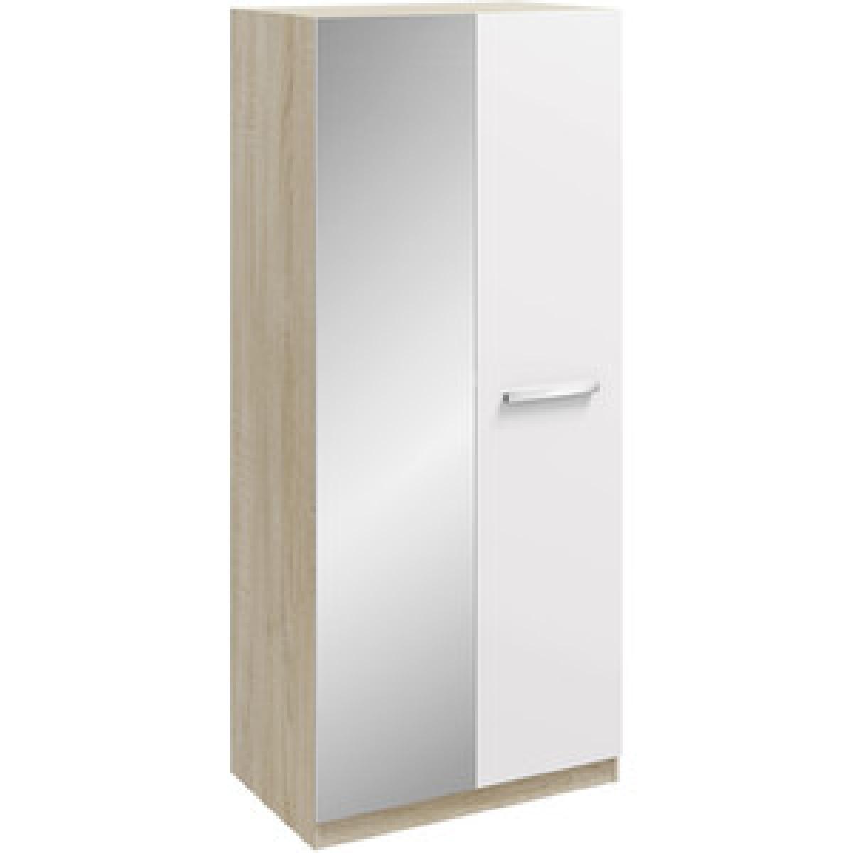Malmo Mirrored Wardrobe - White/Oak / 4 Door Wardrobe Mirrored – image 3