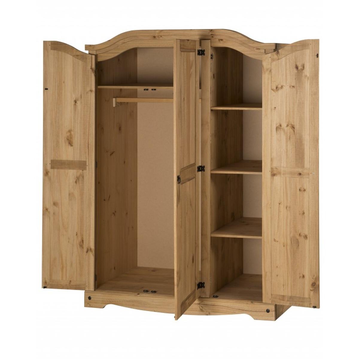 Corona 3 Door Arch Top Wardrobe - Antique Wax – image 2