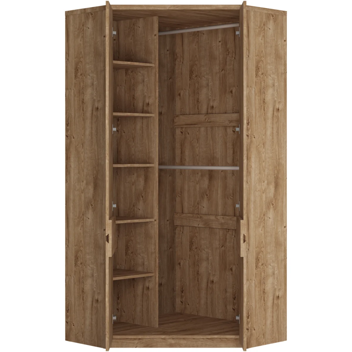 Fribo Corner Wardrobe 2 Door in Golden Ribbeck Oak - Golden Ribbeck Oak – image 2